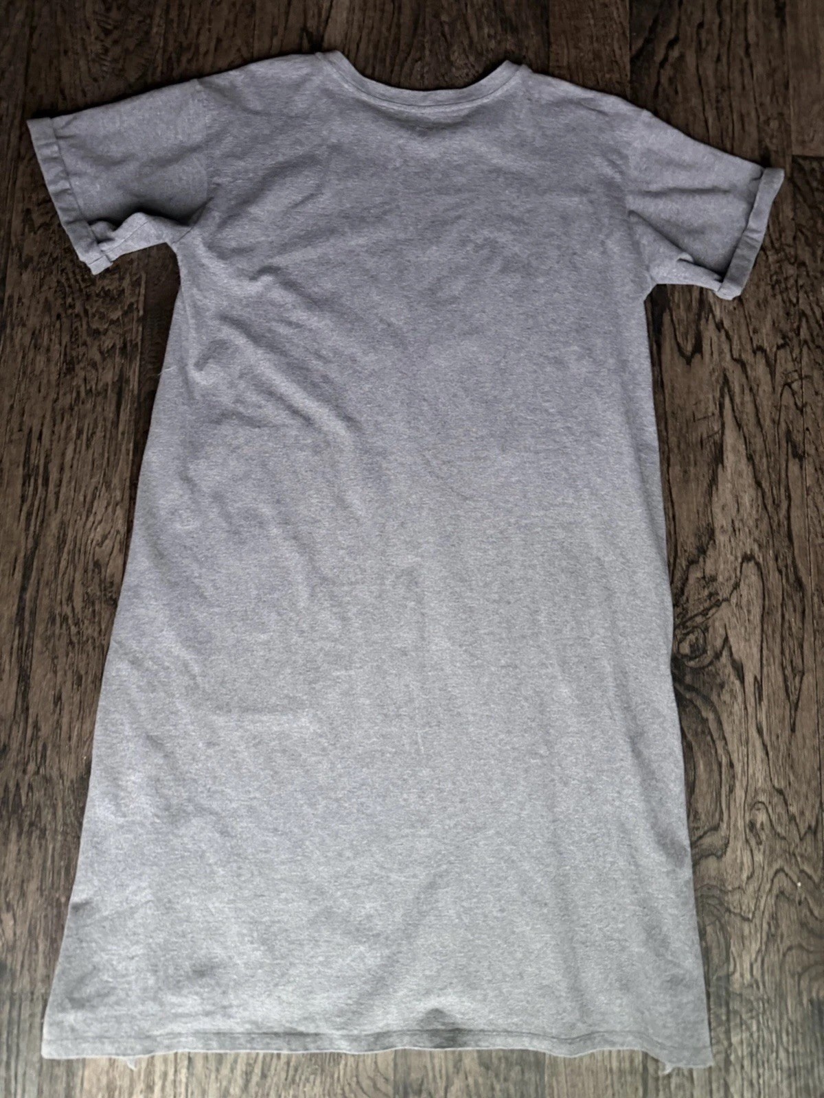 Eileen Fisher Petite Grey Organic Cotton Short Sleeve T-Shirt Shift Dress | PM