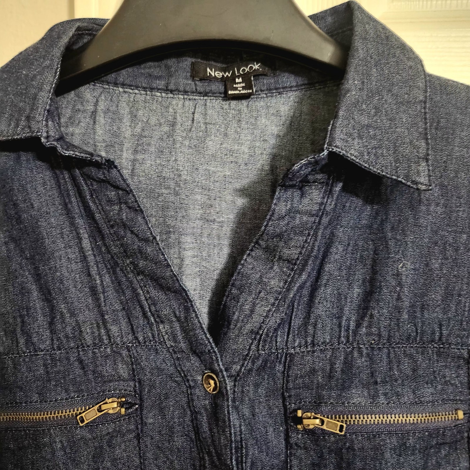 Women’s Dark Wash Denim Collar Shirt Dress By New Look, Stylish & Cute Features
