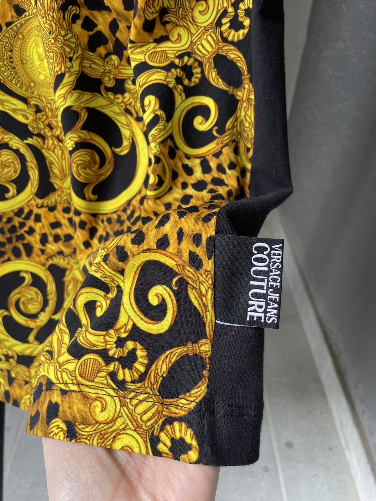 Versace Jeans Couture Dress Baroque Logo Print Jersey Size M