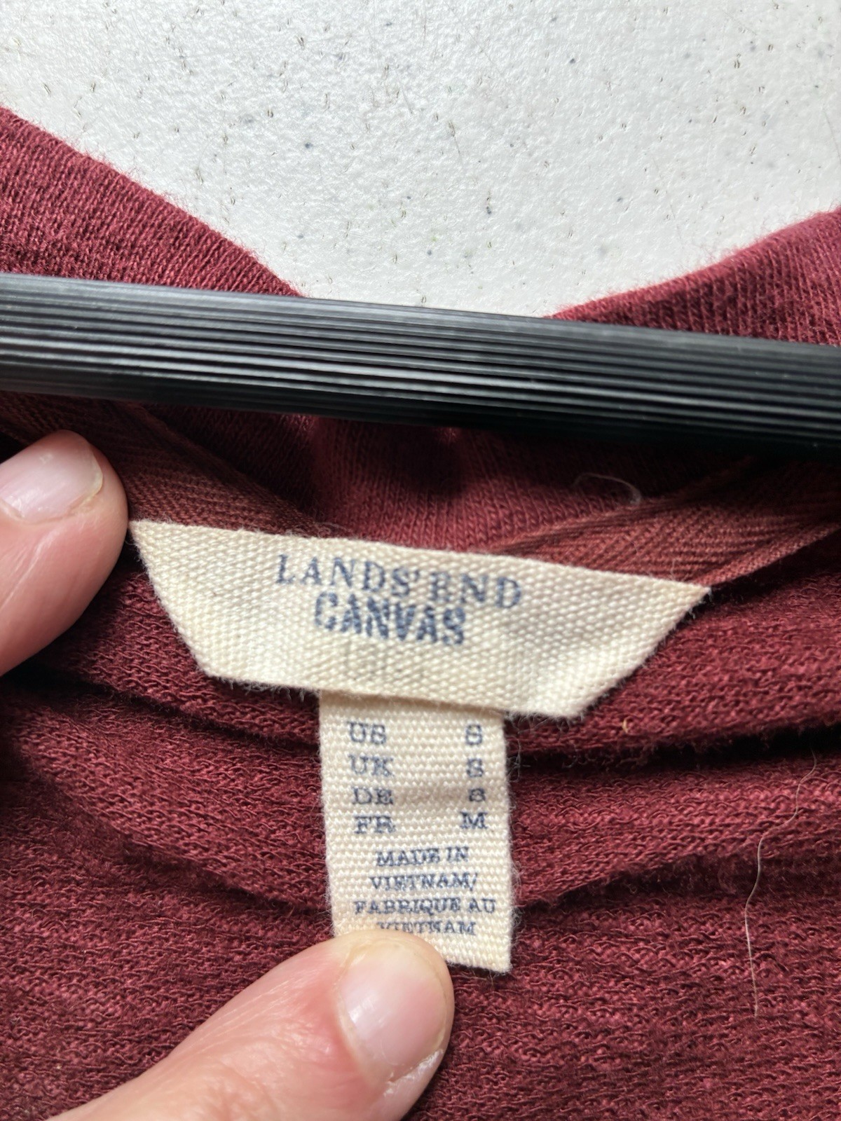 Lands’ End Canvas Dress Colorblock Pink Burgundy Short Sleeve Size S
