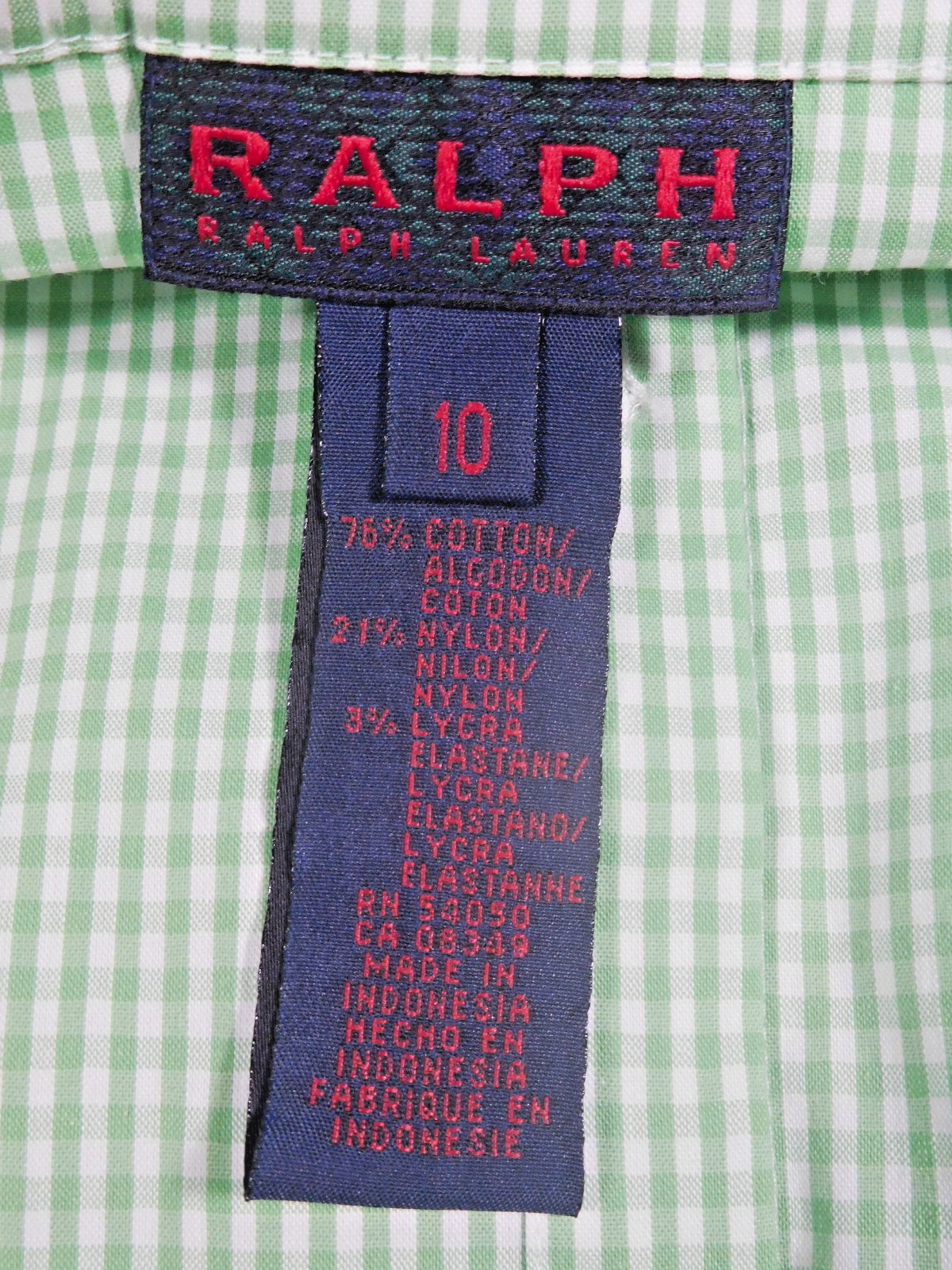 Vintage Ralph Lauren Halter Dress Green & White Stretch Gingham Size 10 NWT’S