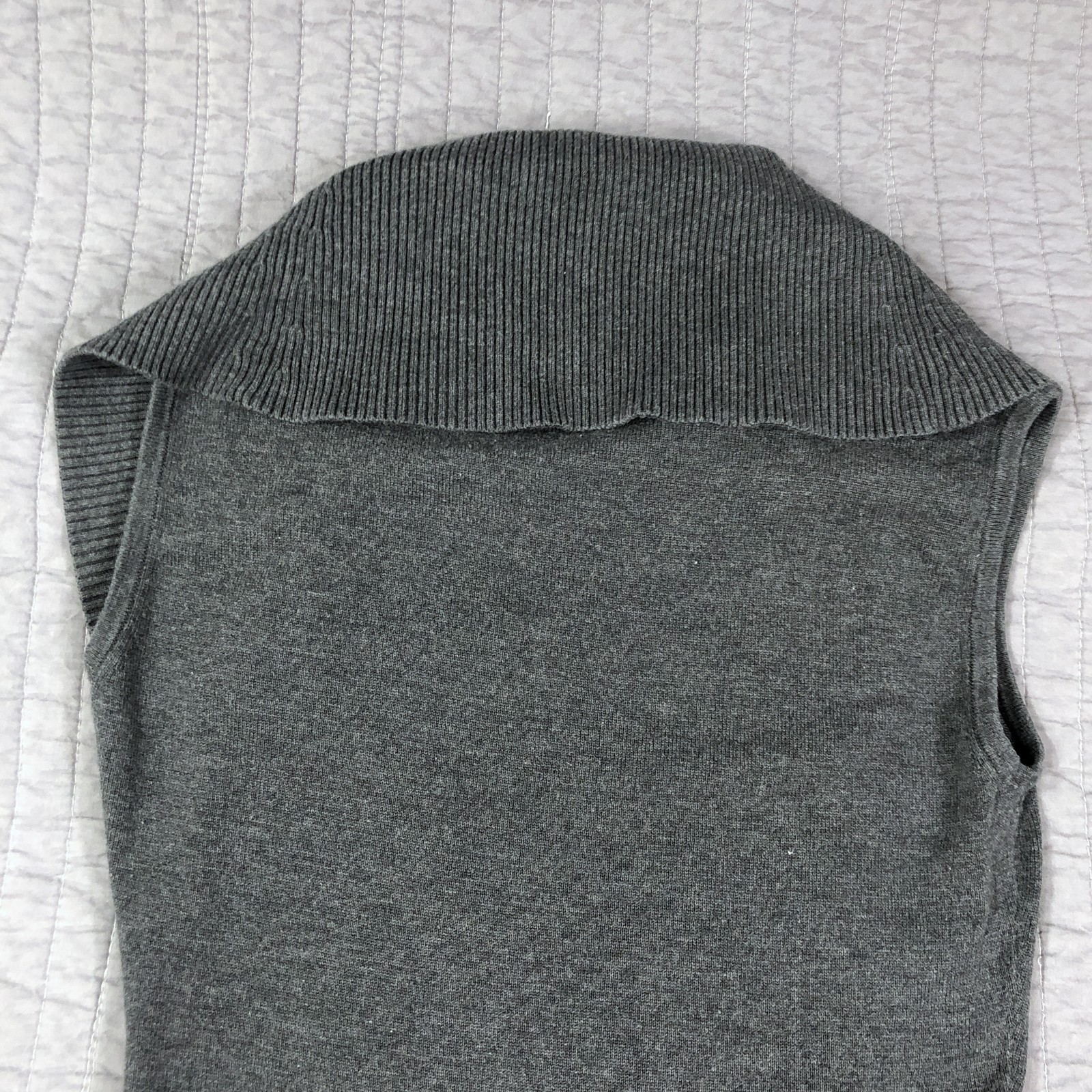 Kenneth Cole Sweater Dress Womens Medium Gray Cowl Neck Pullover Knit Sleeveless