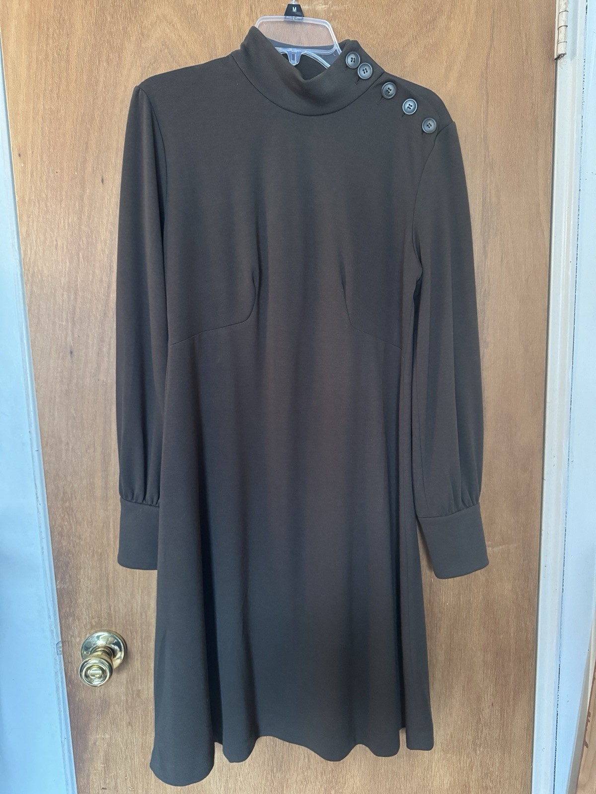 Grace Dresses olive green Long Sleeve Midi Shift Dress Size Large NWT