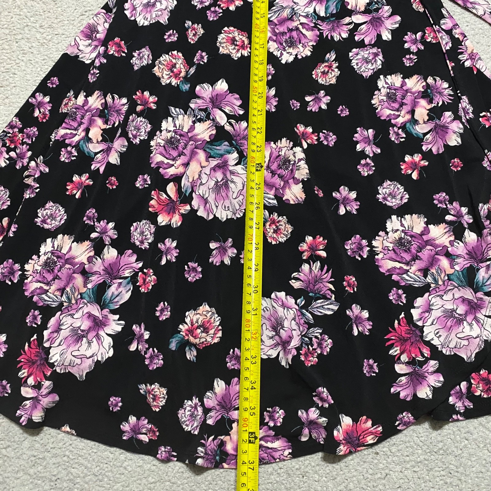 NWT Torrid Womens 1X Plus Dress Multicolor Floral Faux Wrap Cold Shoulder New
