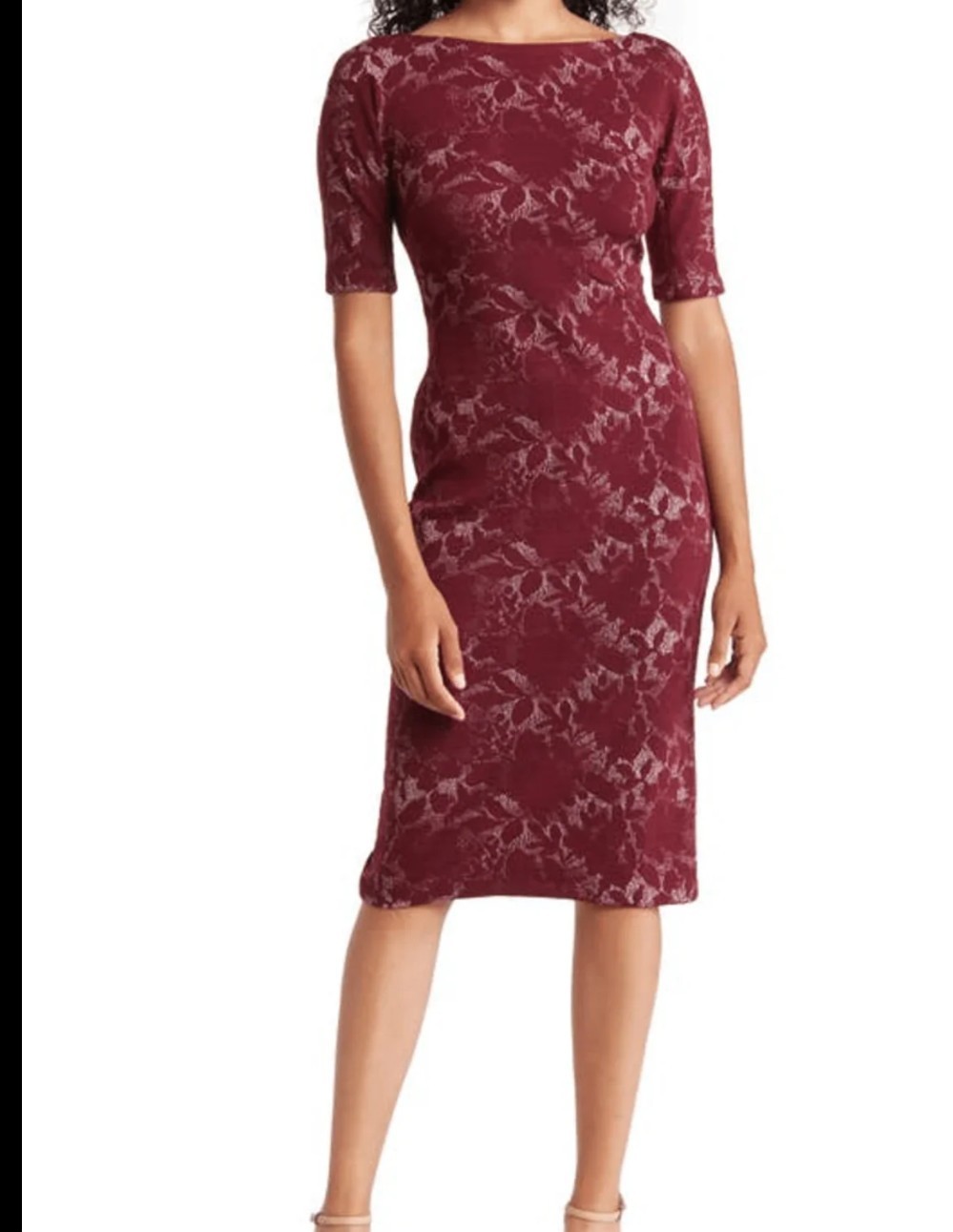 Maggy London Size 12 Dress Wine/White