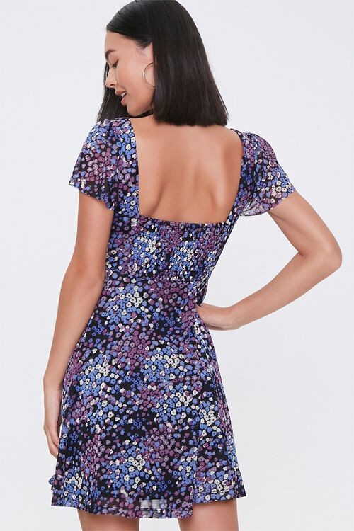 FOREVER 21 Flower/Botanical layered Skater Mini Dress Size Medium