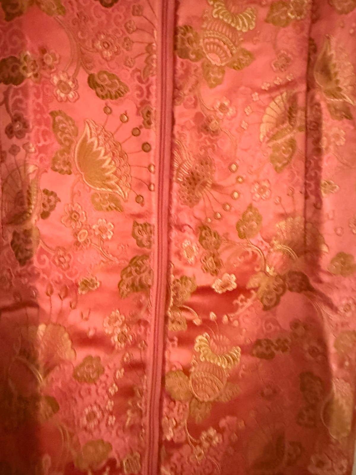 Julie Schindler San Francisco Pink Silk Brocade Mandarin Collar Zip Front Dress