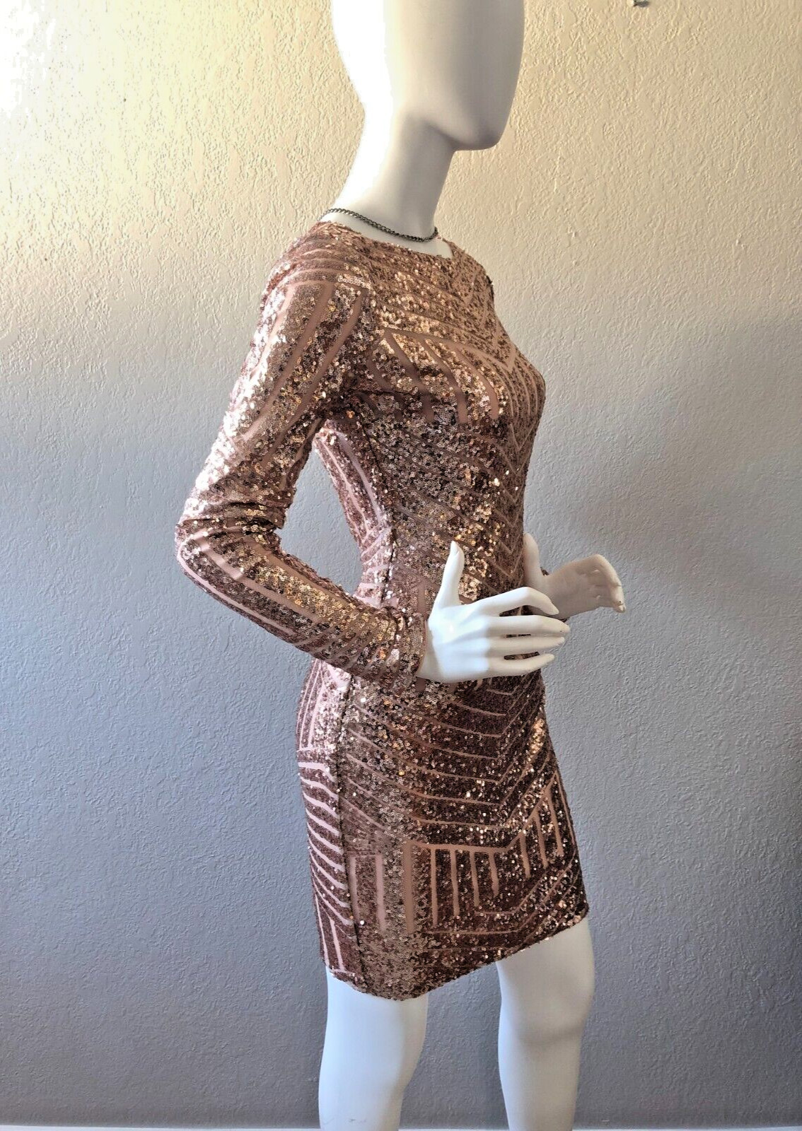 Women Glitter Sequin Dress Sparkle Party Dress Open Back Size M New Without Tag