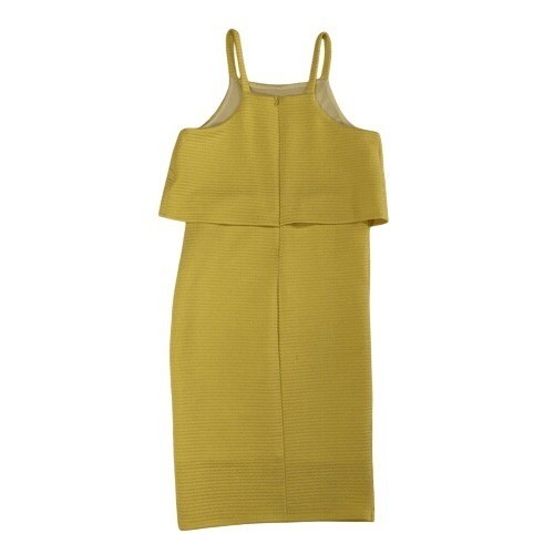 S.H.E. Soul Harmony Energy Yellow Spaghetti Strap Tiered Midi Dress Size Medium