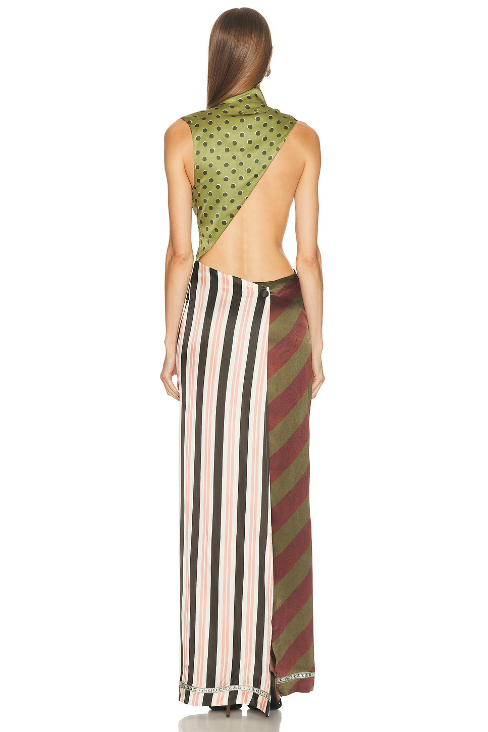 Jean Paul Gaultier Patchwork Long Sleeveless Dress in Multicolor 36 NWT $1210