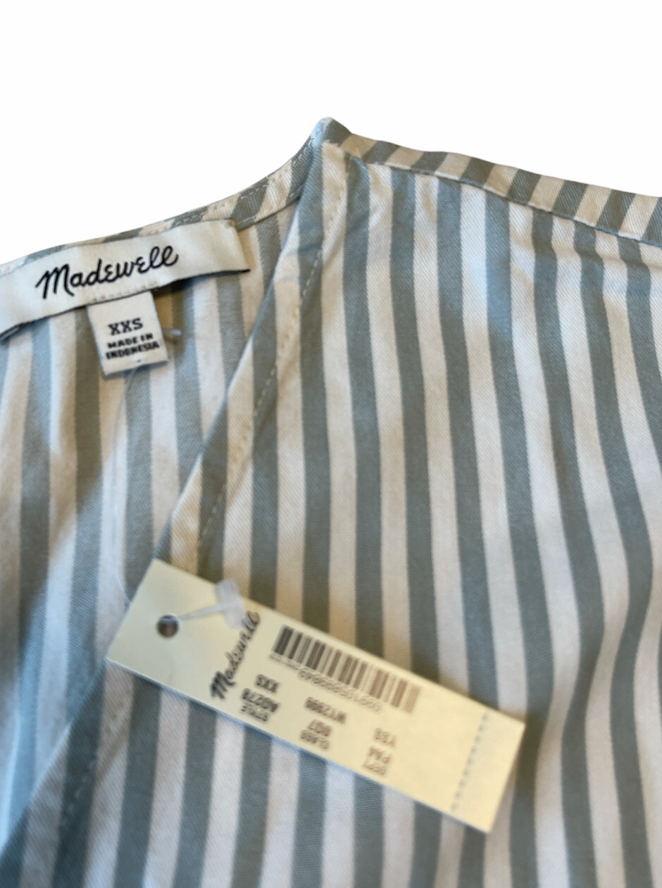 Madewell Womens Button Back Stripe Dress Size XXS A0278 Brand New With Tags