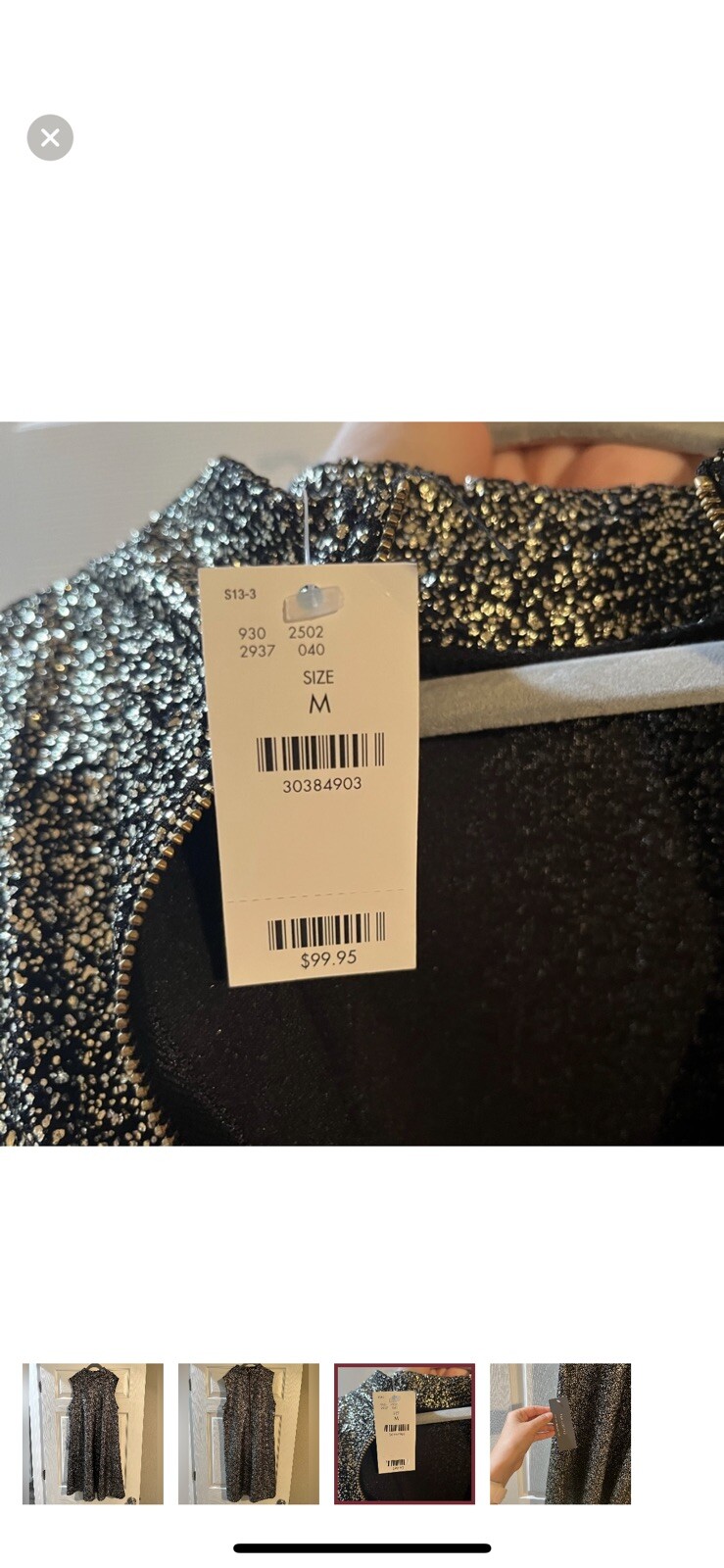 NWT Black & Gold Sparkles Sleeveless Women’s Dress Holiday Metallic Party NYE