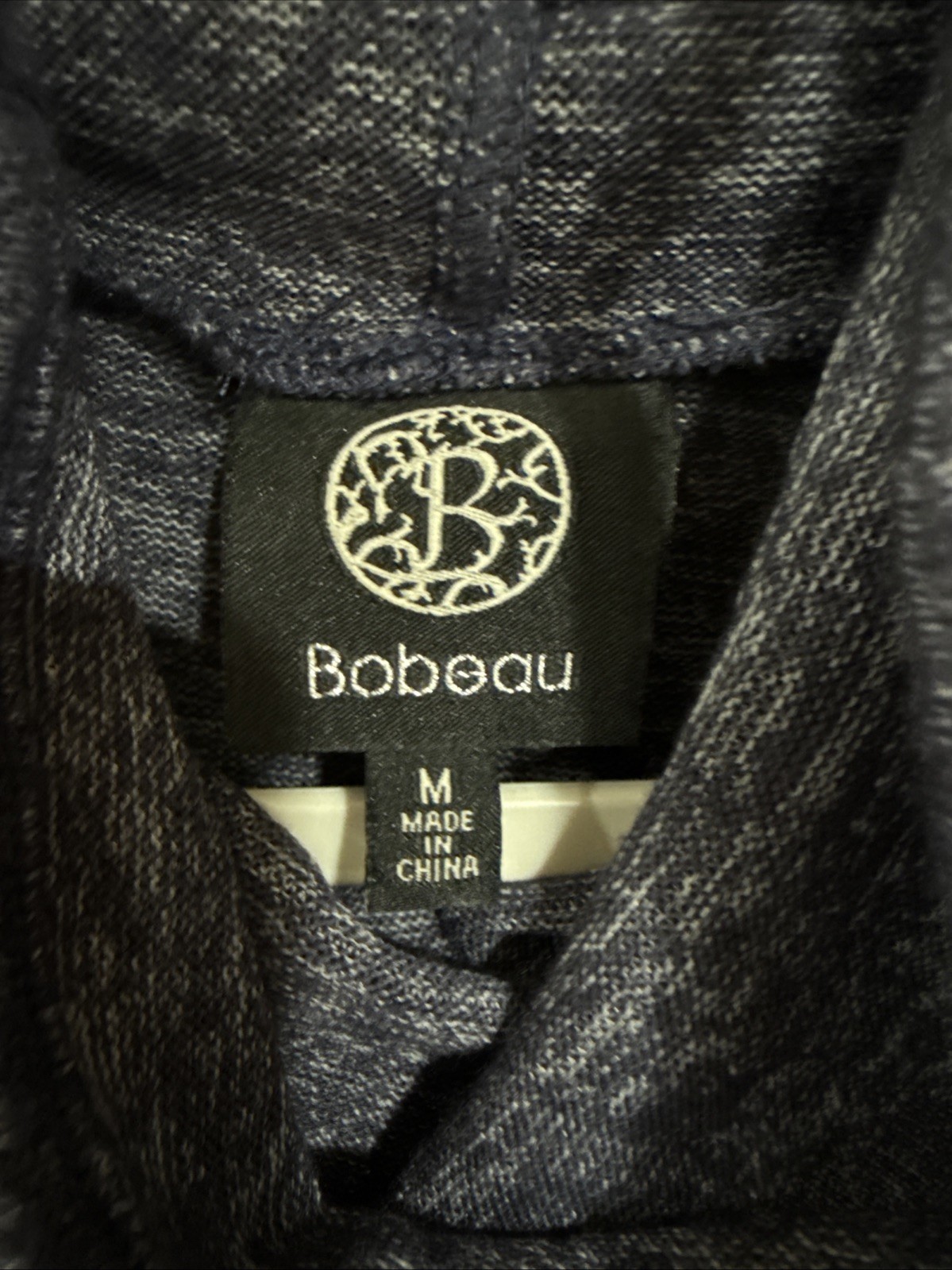 Bobeau MED Pullover Short Sleeve Knee Length Knit Dress Boho Blue Heathered EUC