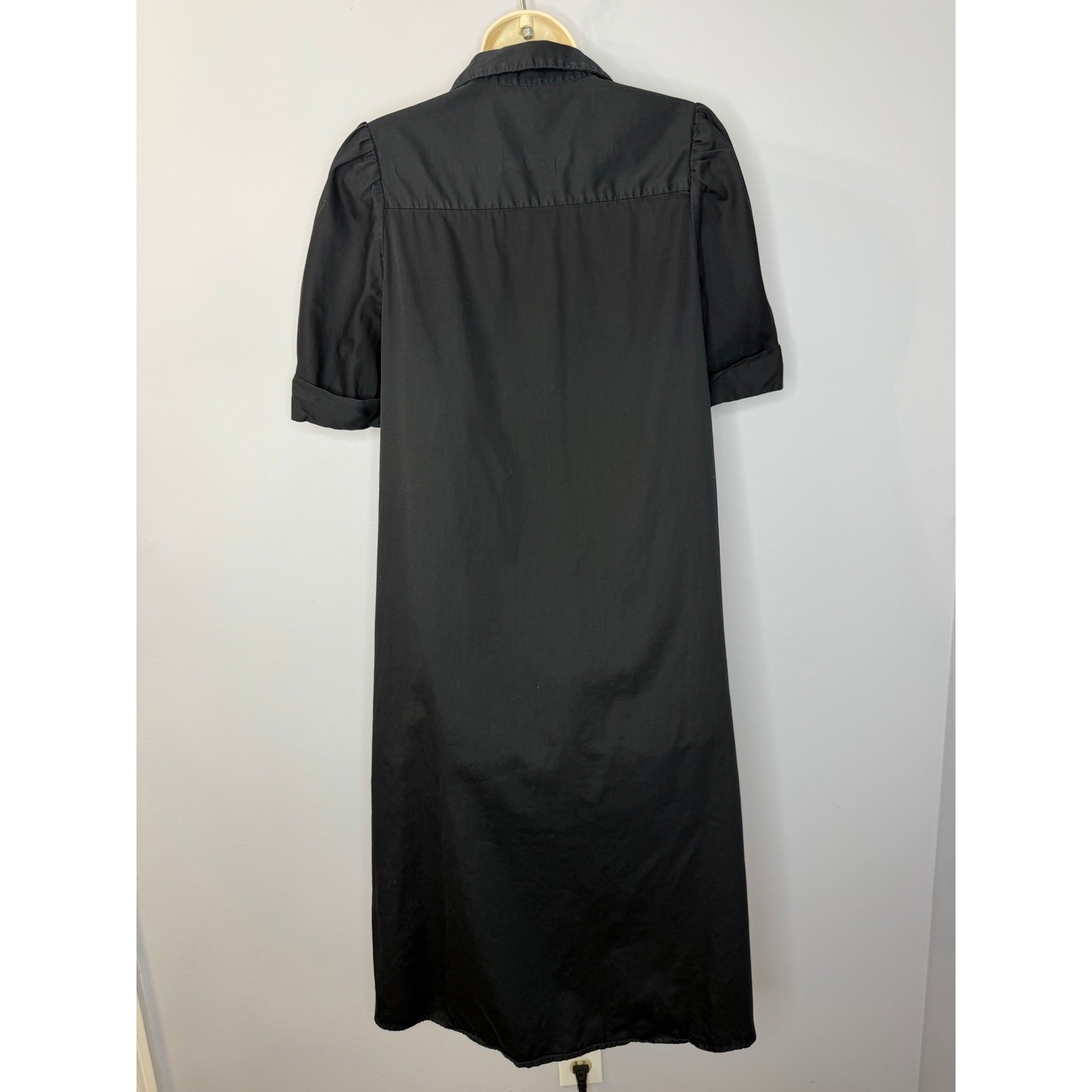 Pomander Place Kayla Midi Shirt Dress Button Front Black Women’s XS Classic