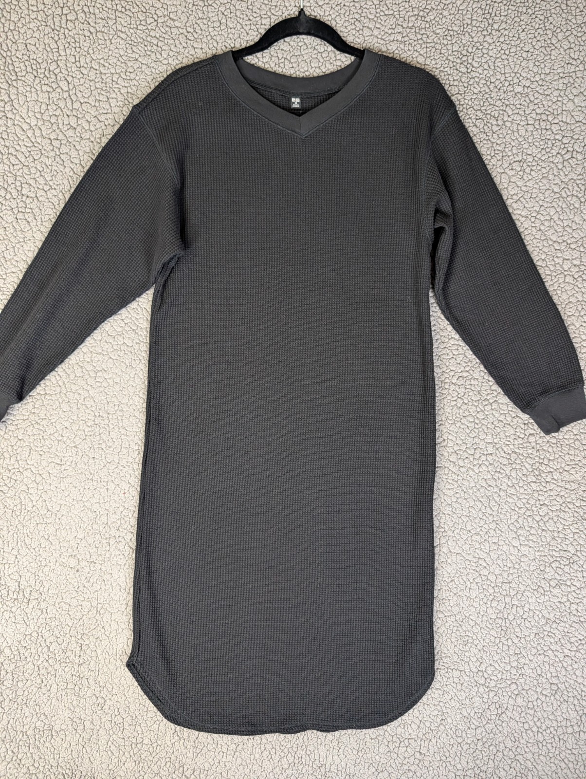 Uniqlo Women’s Waffle Knit Sweater Dress Long Sleeve Pullover Cozy Preppy Sz XS