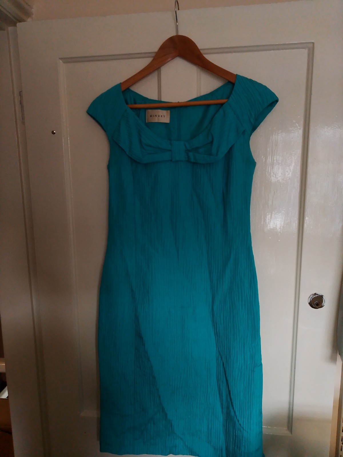 Minuet Size 8 Turquoise Sleeveless Knee Length Lined Dress