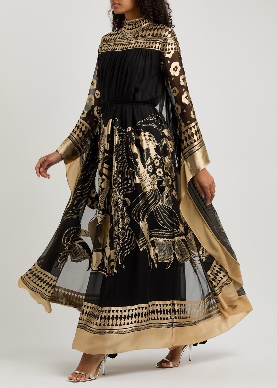 NEW Zimmermann Illustration Otto Gown In Viscose-Silk Size AU3