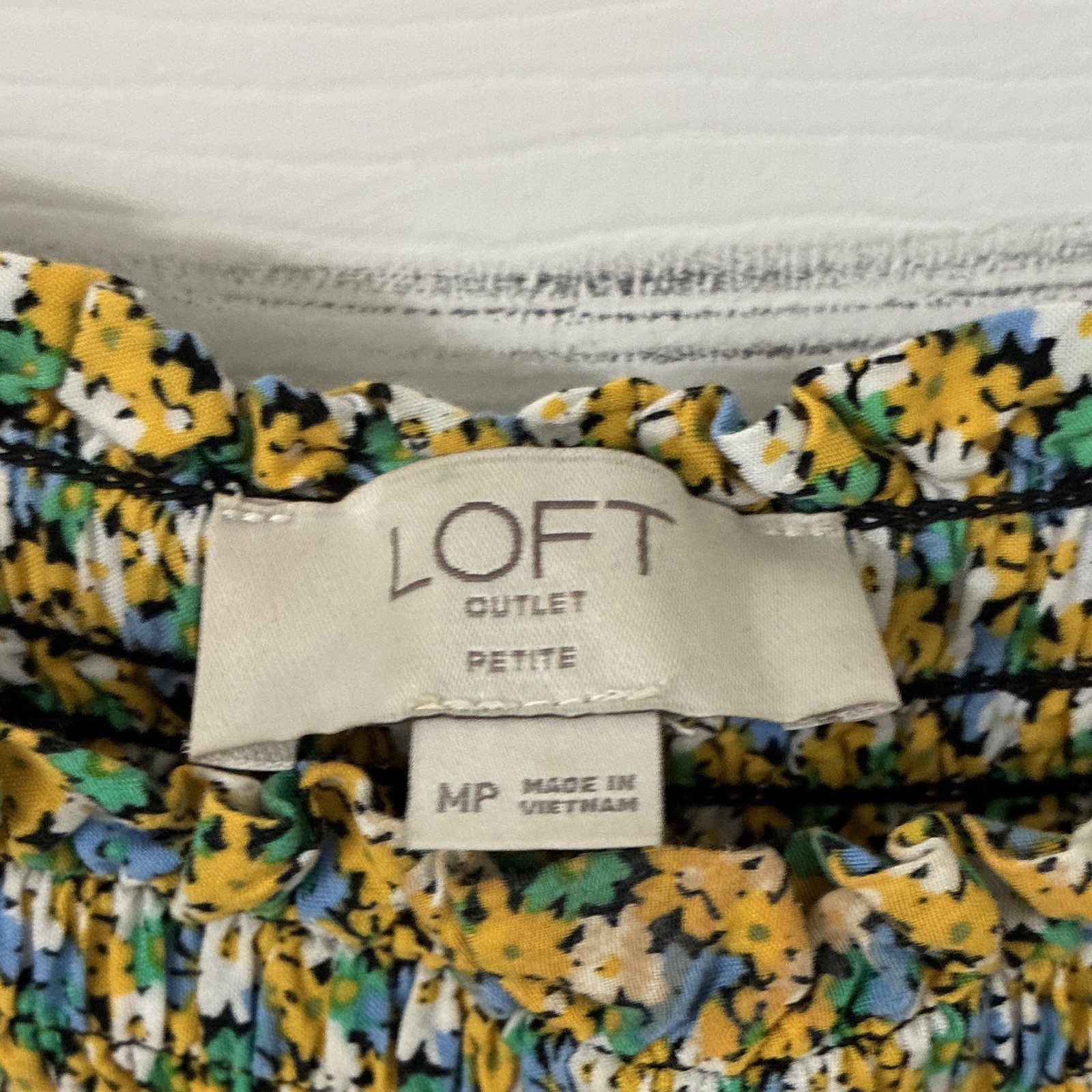 LOFT Outlet Women’s Petite MP Floral Smocked Square Neck Sleeveless Midi Dress