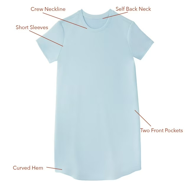 Member’s Mark Women’s Sandwash Short Sleeve Mini Dress Size L Light Blue
