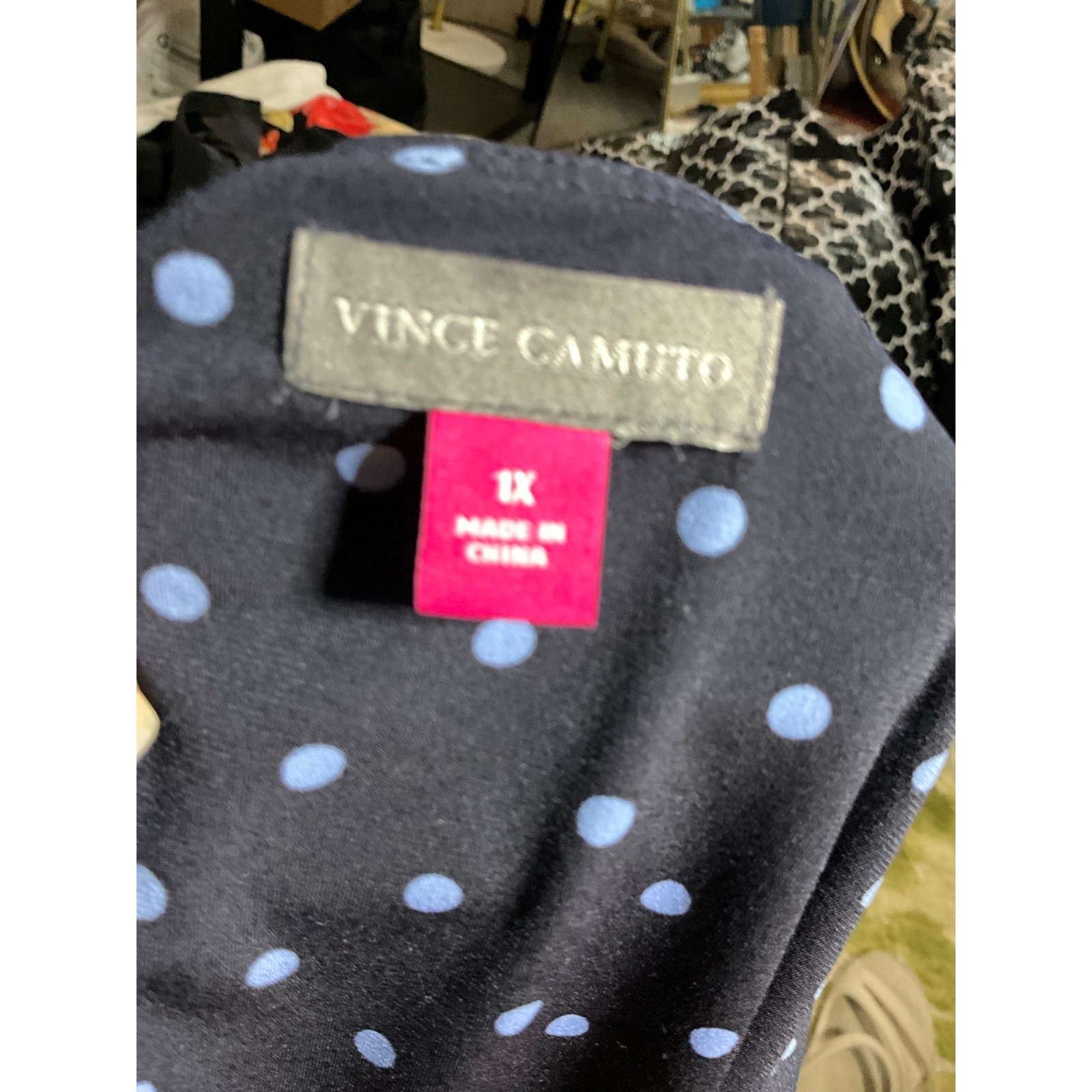 Vince Camuto Pinup Retro Quiet Luxury Polka Dot Sheath Midi Dress NWT Plus 1X