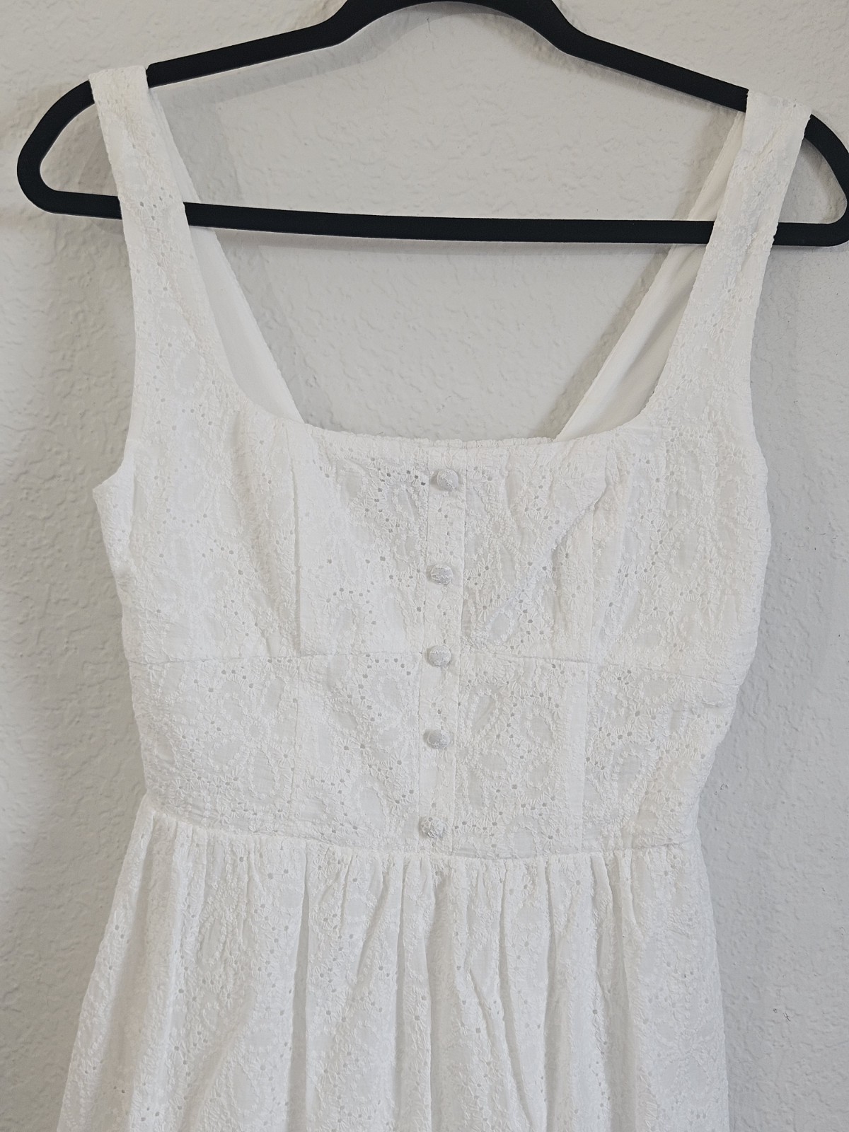 NWT BCX White Eyelet Lace Midi Dress Summer Cottagecore Elegant Party Dress Size
