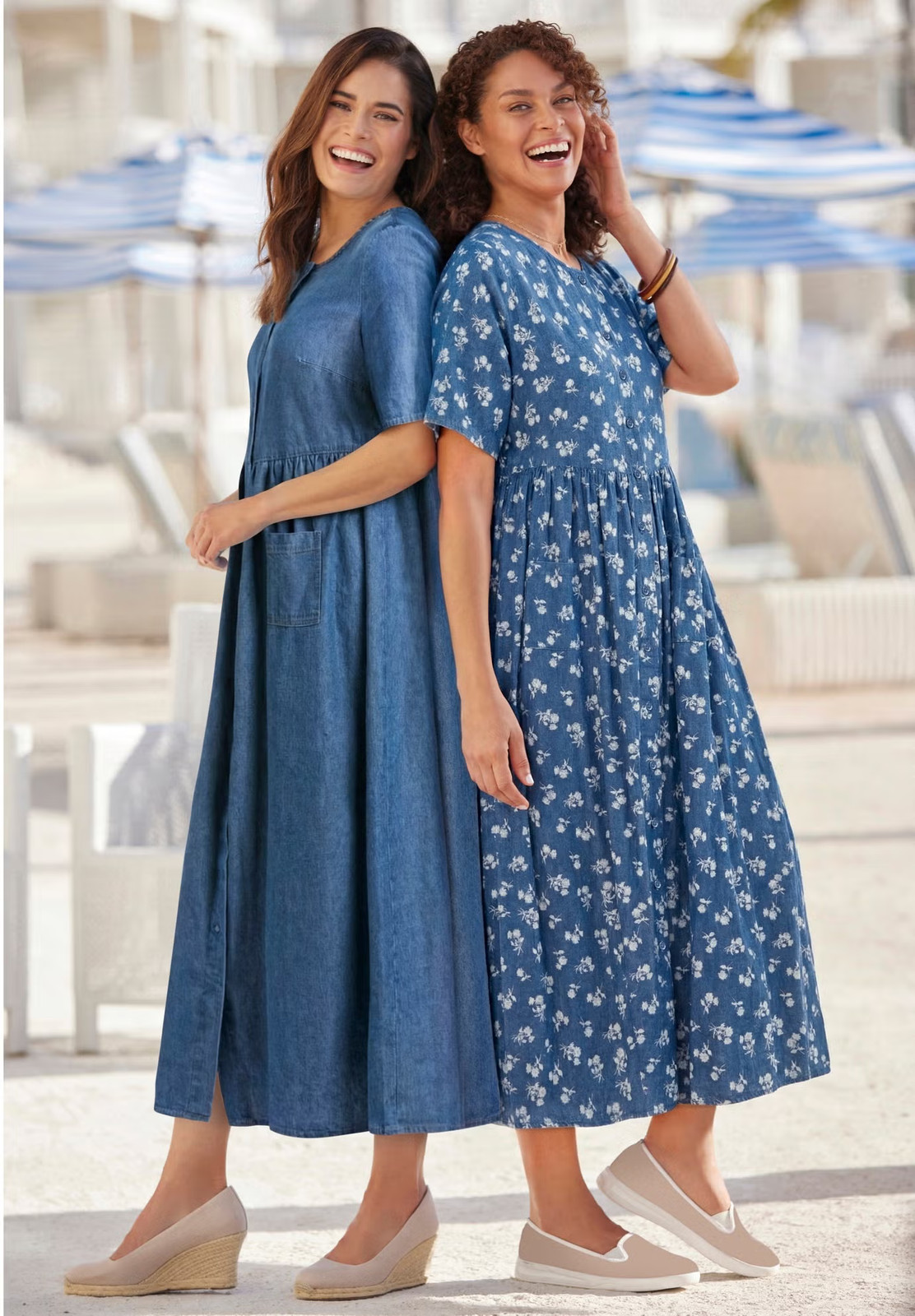 Woman Within Women’s Plus Size Short-Sleeve Denim Dress