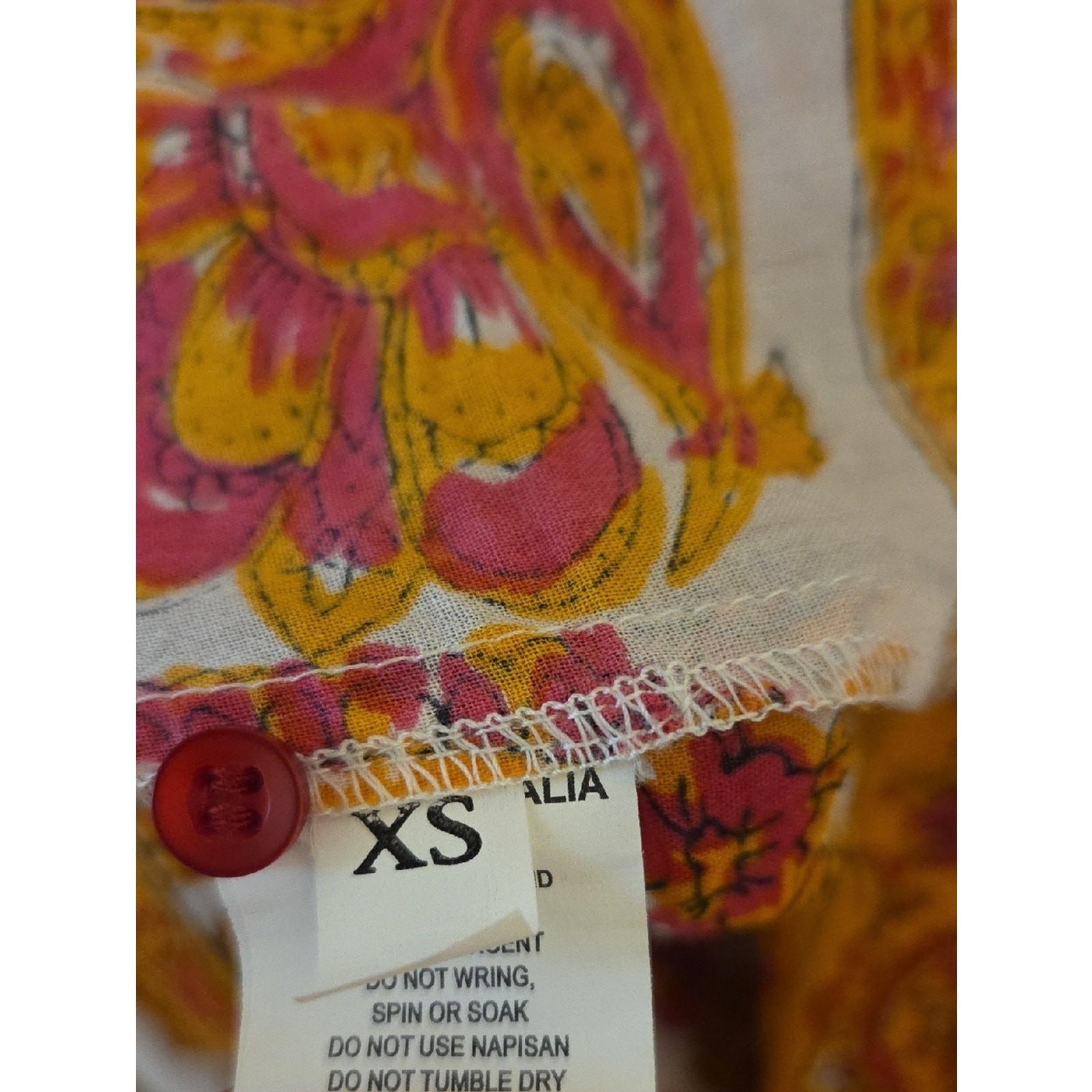 Lola Australia Pink & Orange Floral Paisley Boho Cotton Casual Midi Dress – XS