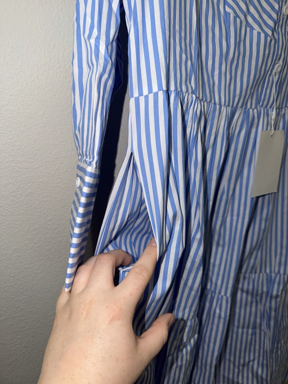 Maye Dress jasmine shirt dress Maye The Label Blue Striped M Petite Quiet Luxury