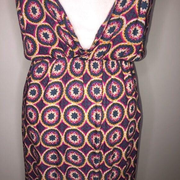 Tiare Dress Womens One Size Pink Gray Hawaii Elastic Waist Straps High Low Aloha