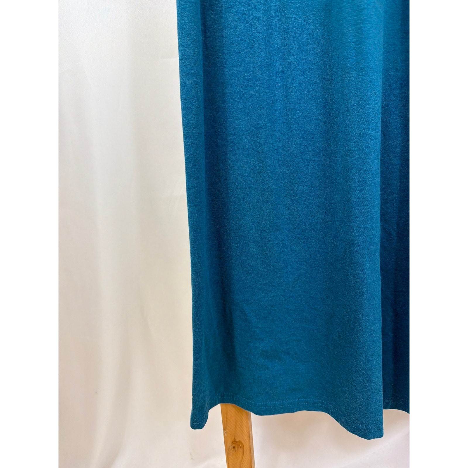 Garnet Hill Blue Scoop Neck Long Sleeve Maxi Dress Size XL Made in Ukraine