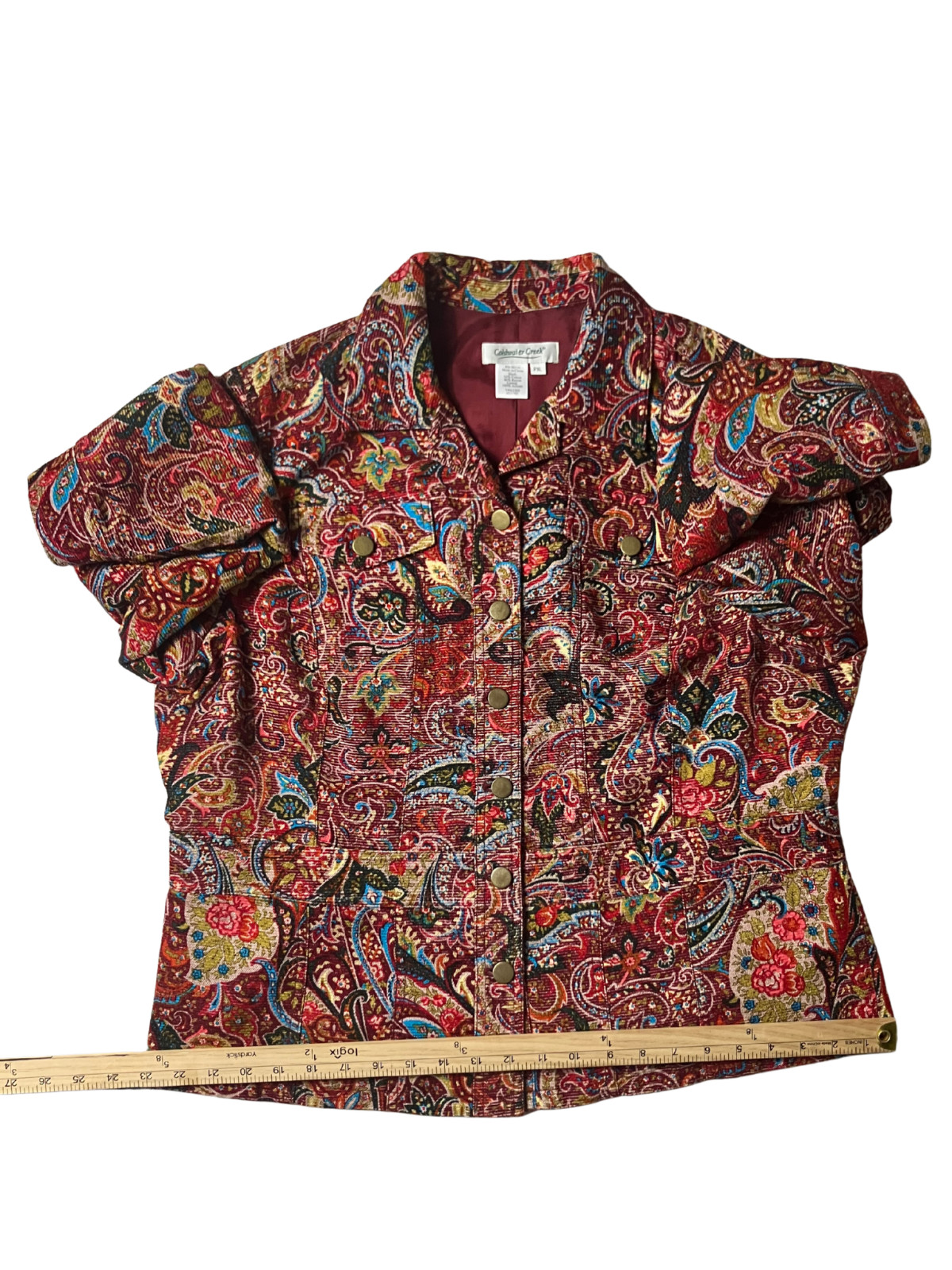 Coldwater Creek 2-Piece Paisley Jacket & Skirt Set PXL Boho Vintage Style USA