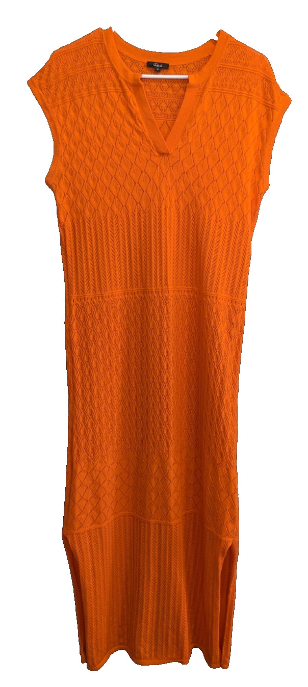 Rails Ashley Knit Midi Sun Dress Arancione Orange Swim Cover Up Size Medium
