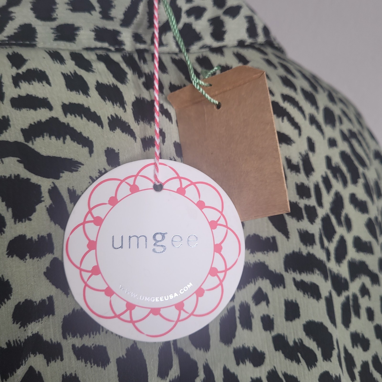 NEW Umgee Small dress shift animal print adjustable sleeve lightweight collar