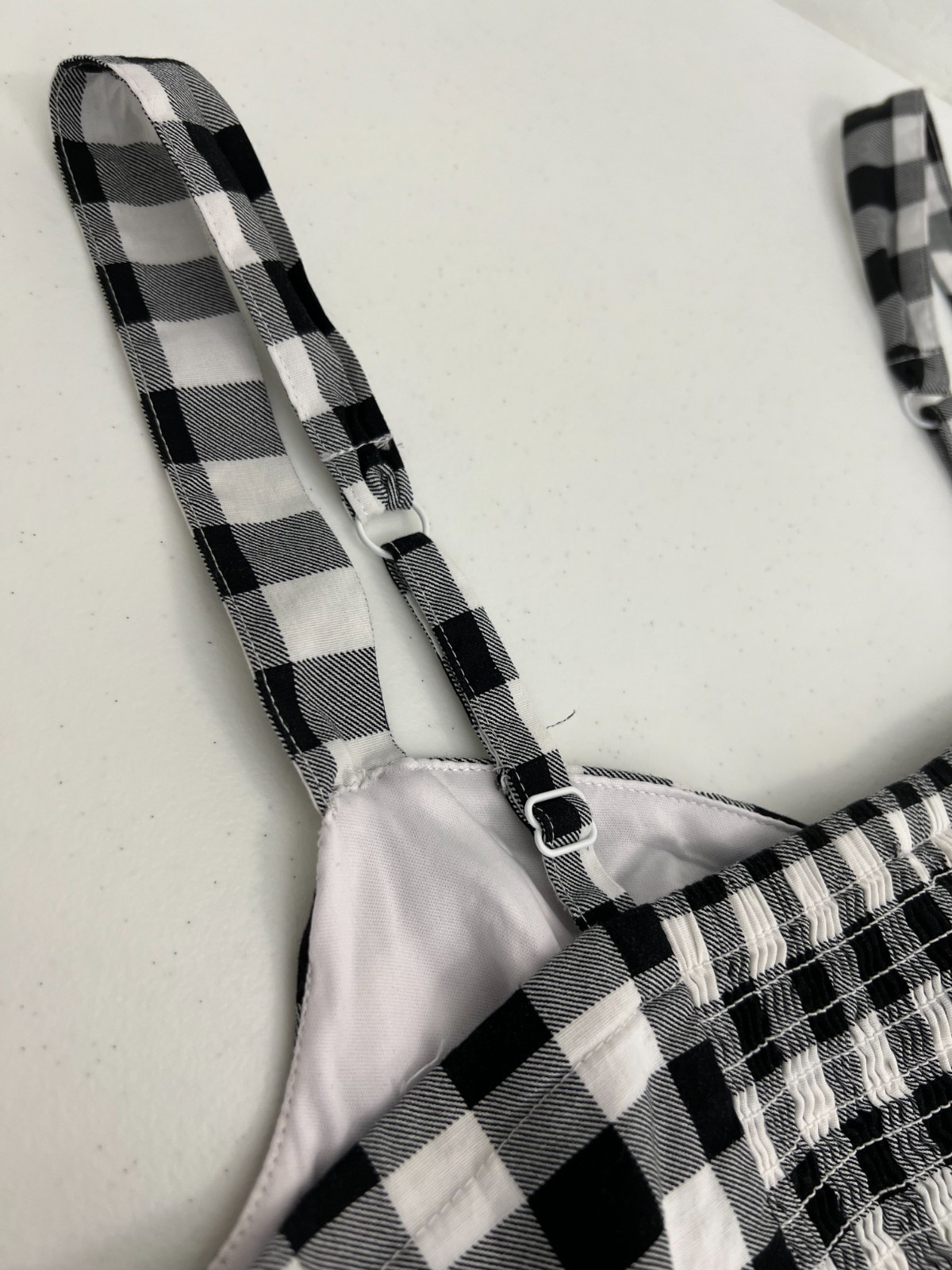 Torrid 1 dress high waist Aline black white checker thick straps smock summer