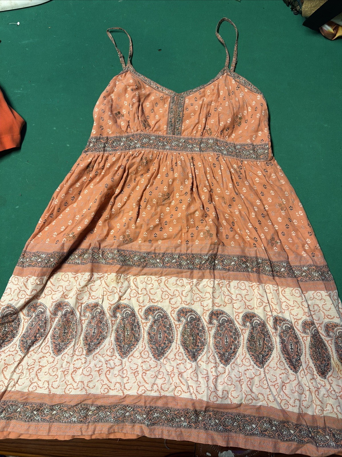 Peppermint Bay Boho Paisley Sundress Women’s Large 100% Cotton Sleeveless A02