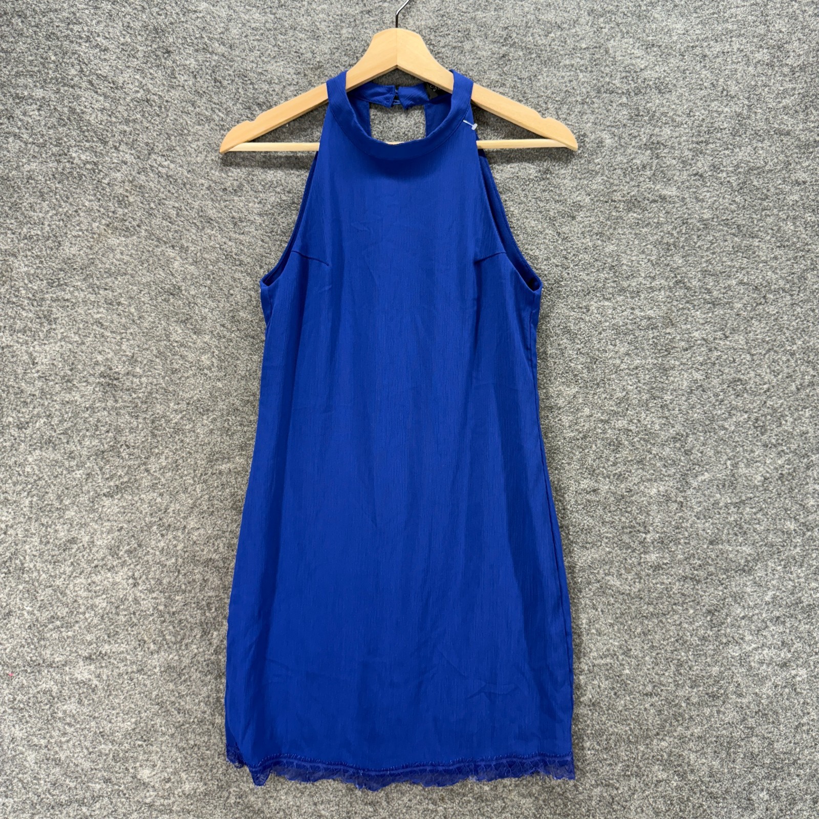 Fantaist Dress Women S Blue Shift Midi Sleeveless Crew Neck Hook & Eye Mini