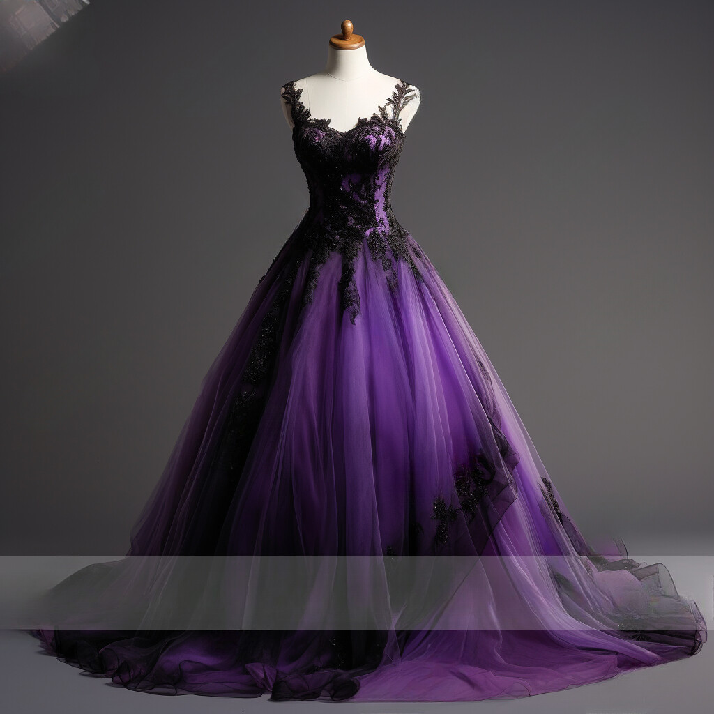 Lace Applique Strapless Ball Gown Full Length Evening Dress Gothic Wedding dress