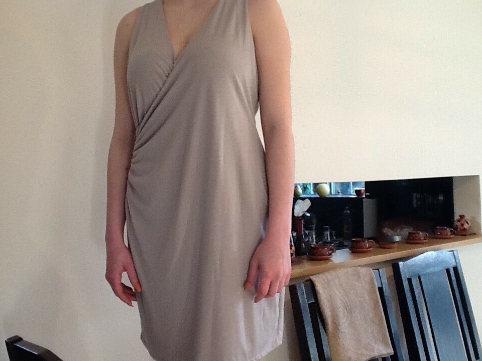 A/X Armani Exchange Dress Spring-Summer,Sleeveless,Draped,Wrap,Silver Zipper,L/G