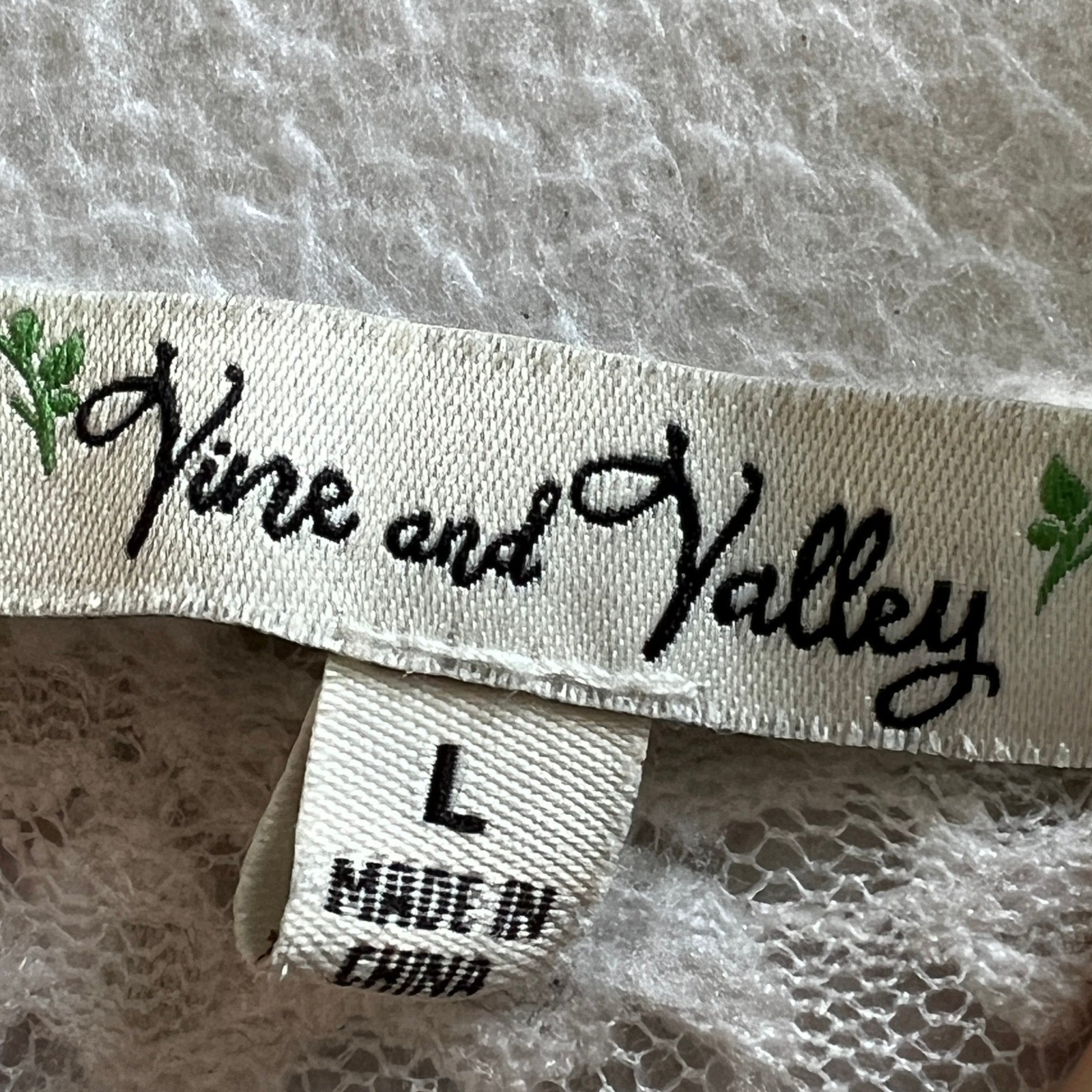 Vine and Valley Maxi Dress Womens Large Lace Boho Strappy Gypsy Cottagecore