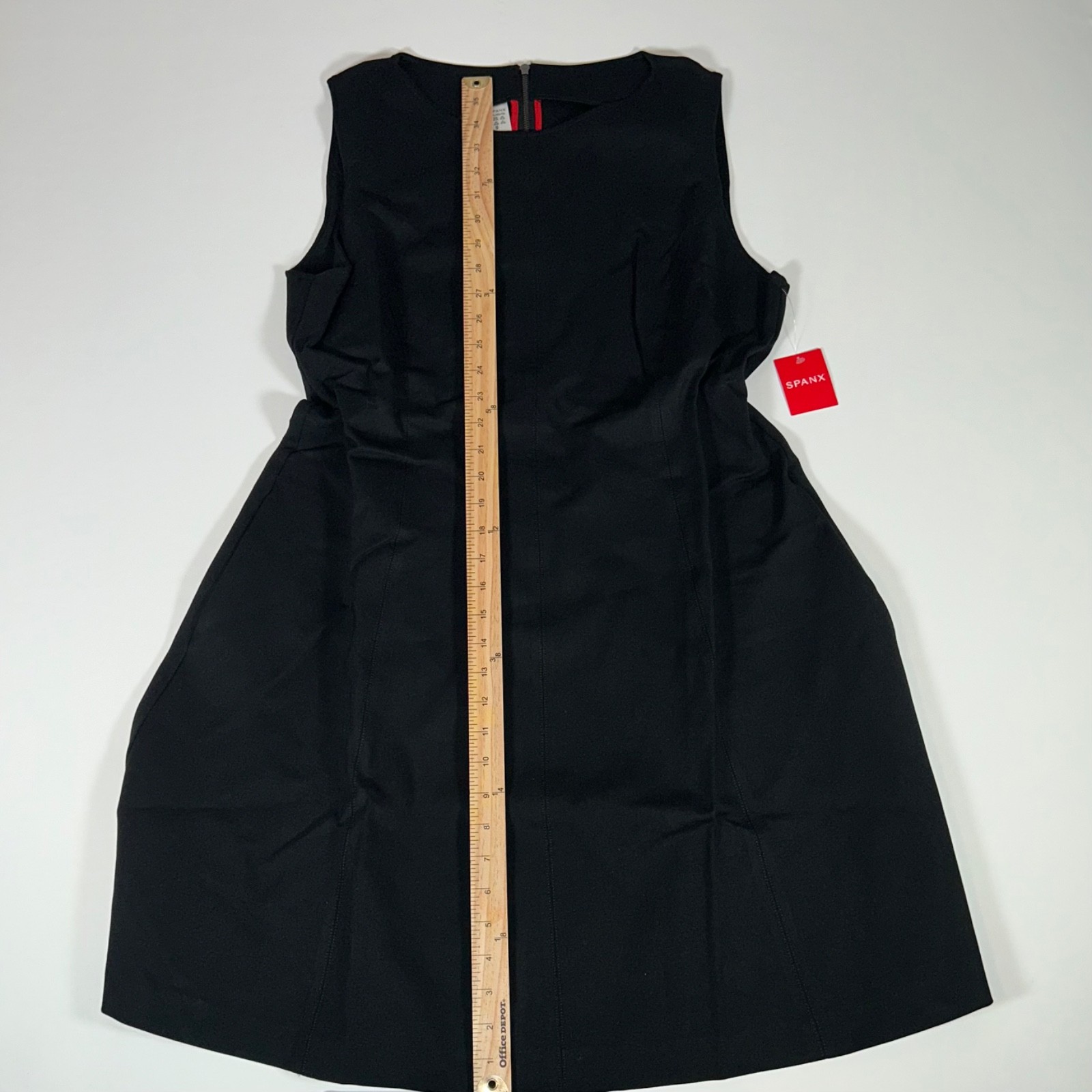 SPANX Perfect Fit Flare Dress XL Black Ponte Sleeveless Side Pockets NWT 20381R