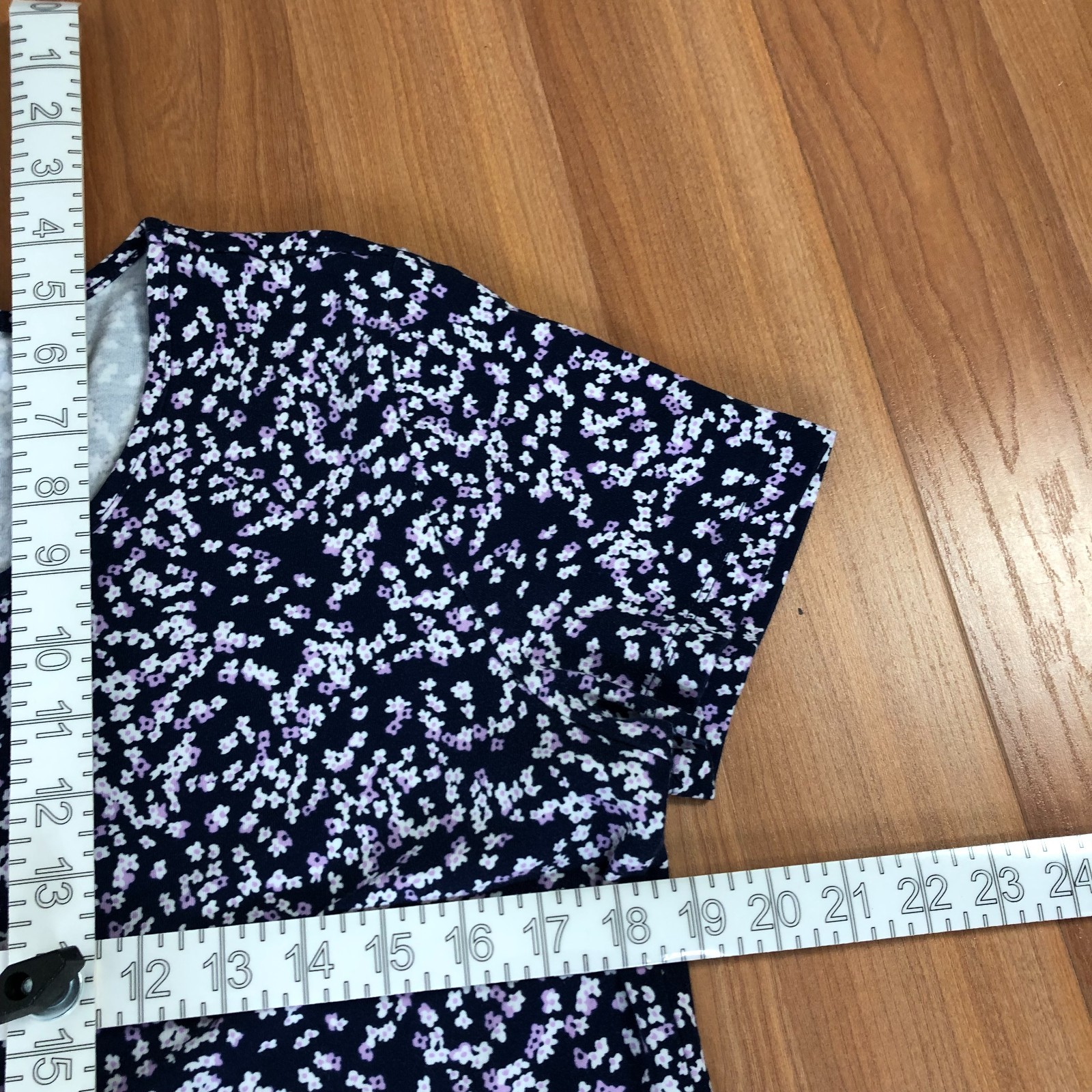 Lands’ End 10-12 Cotton Midi Below Knee Dress All Over Print Purple PLS READ