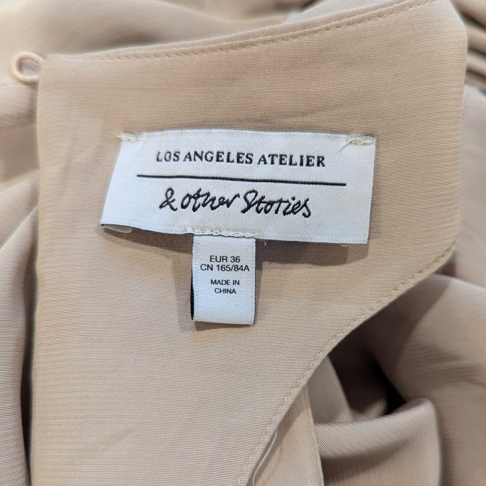 & Other Stories Asymmetric Twist Detail Midi Dress Sz 4