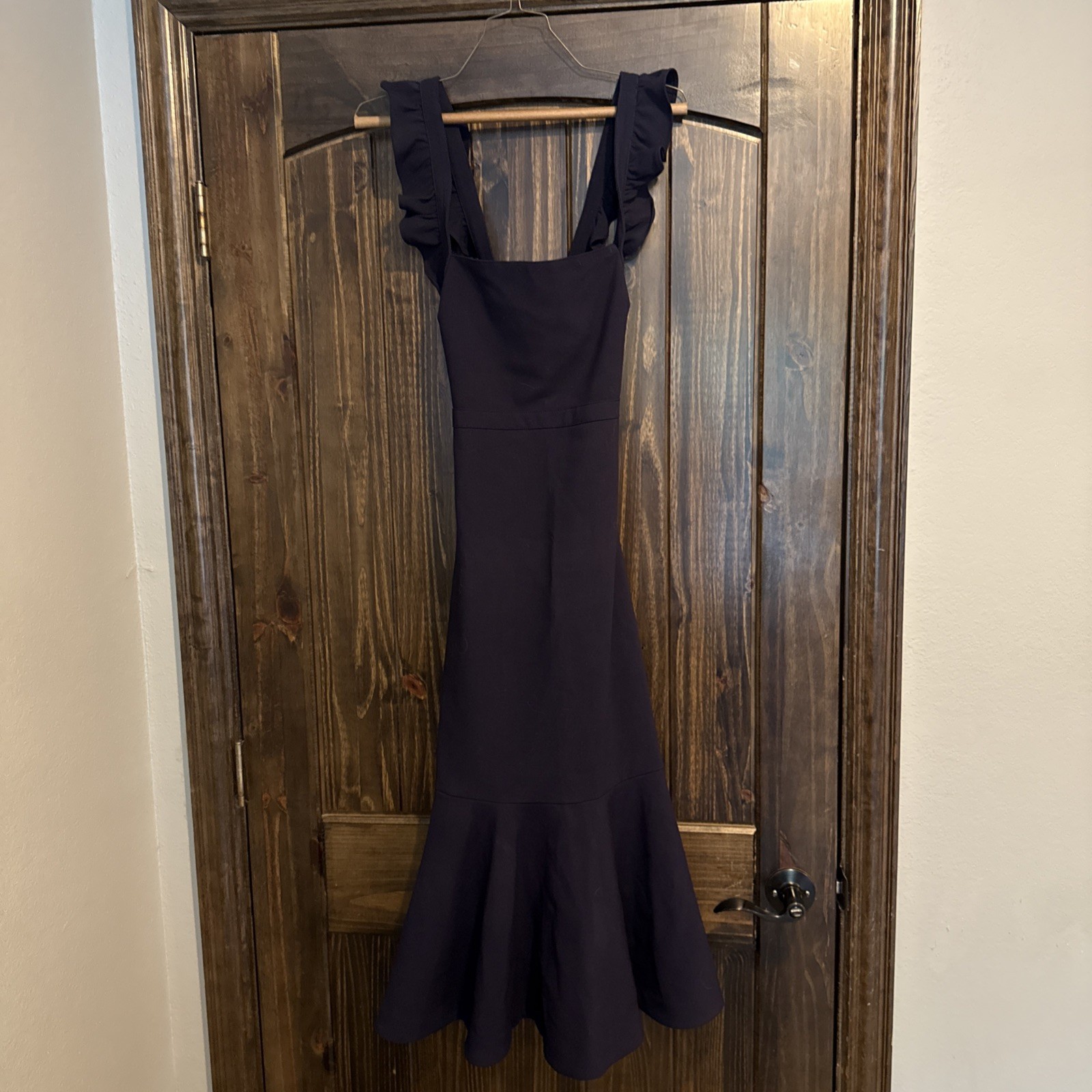 NWOT Women’s LIKELY Hara Midi Mermaid Ruffle Dress Navy Size 4