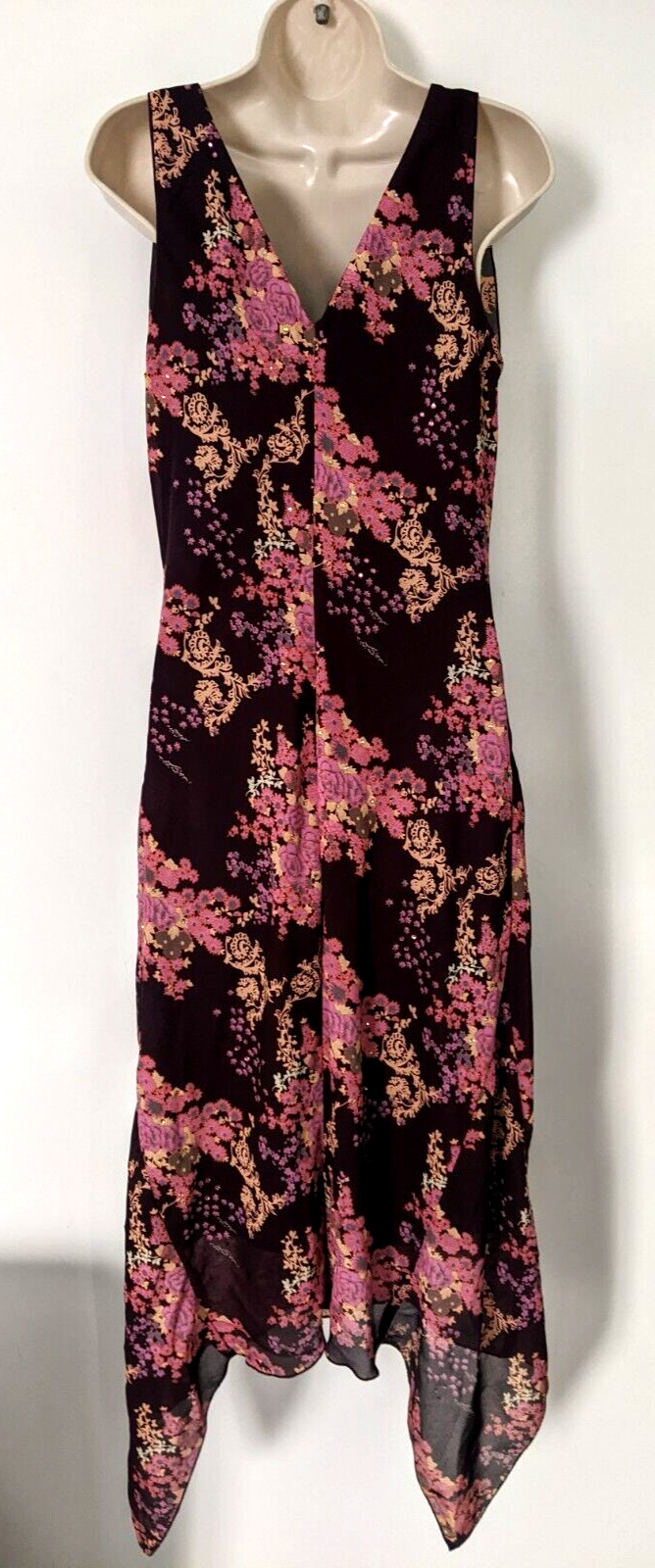 Speechless Women’s Floral Bejeweled Midi Dress 100% Polyester Shoulder Tie Strap