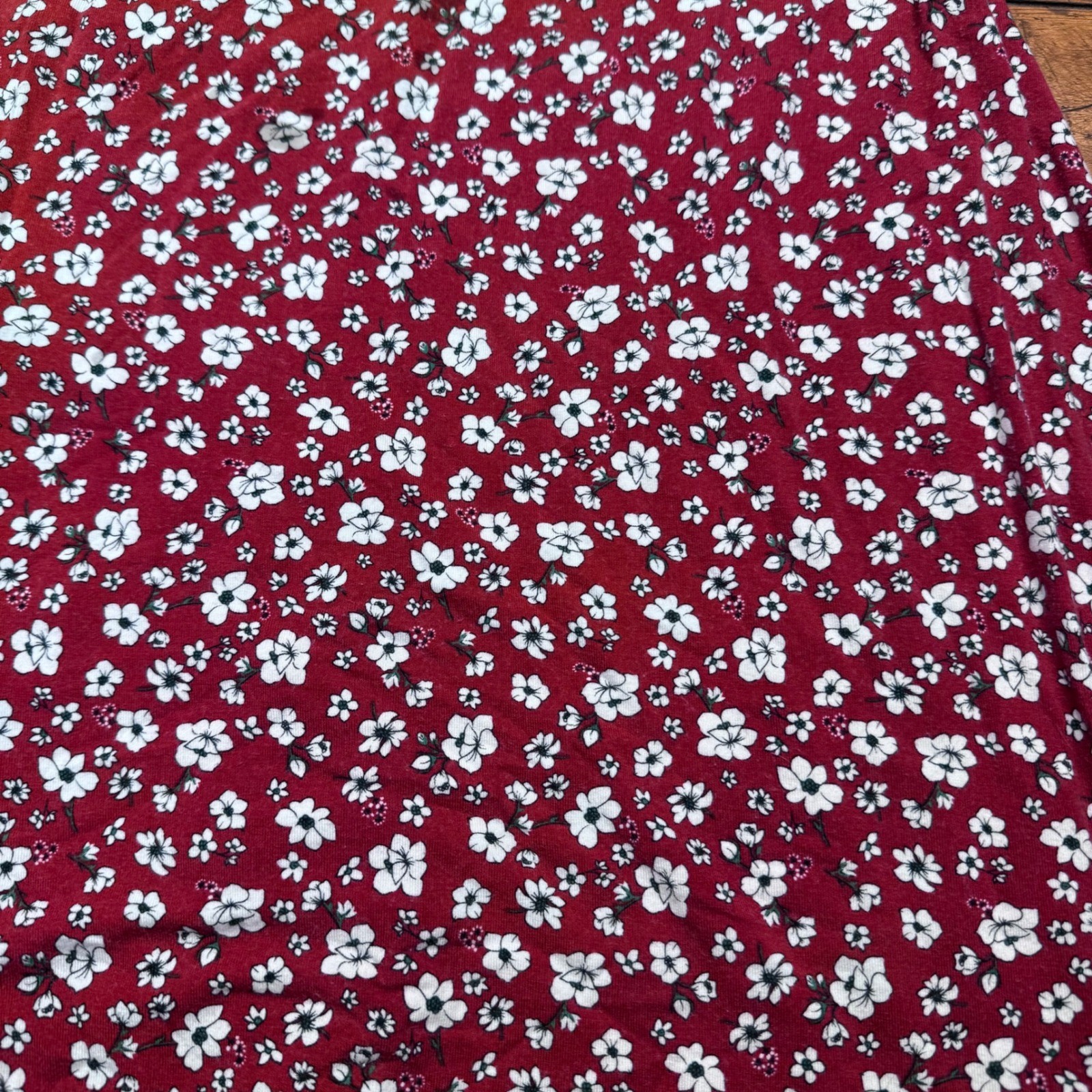 Forever 21 Red Floral Daisy Ruffle Tie Strap Mini Dress Womens Small