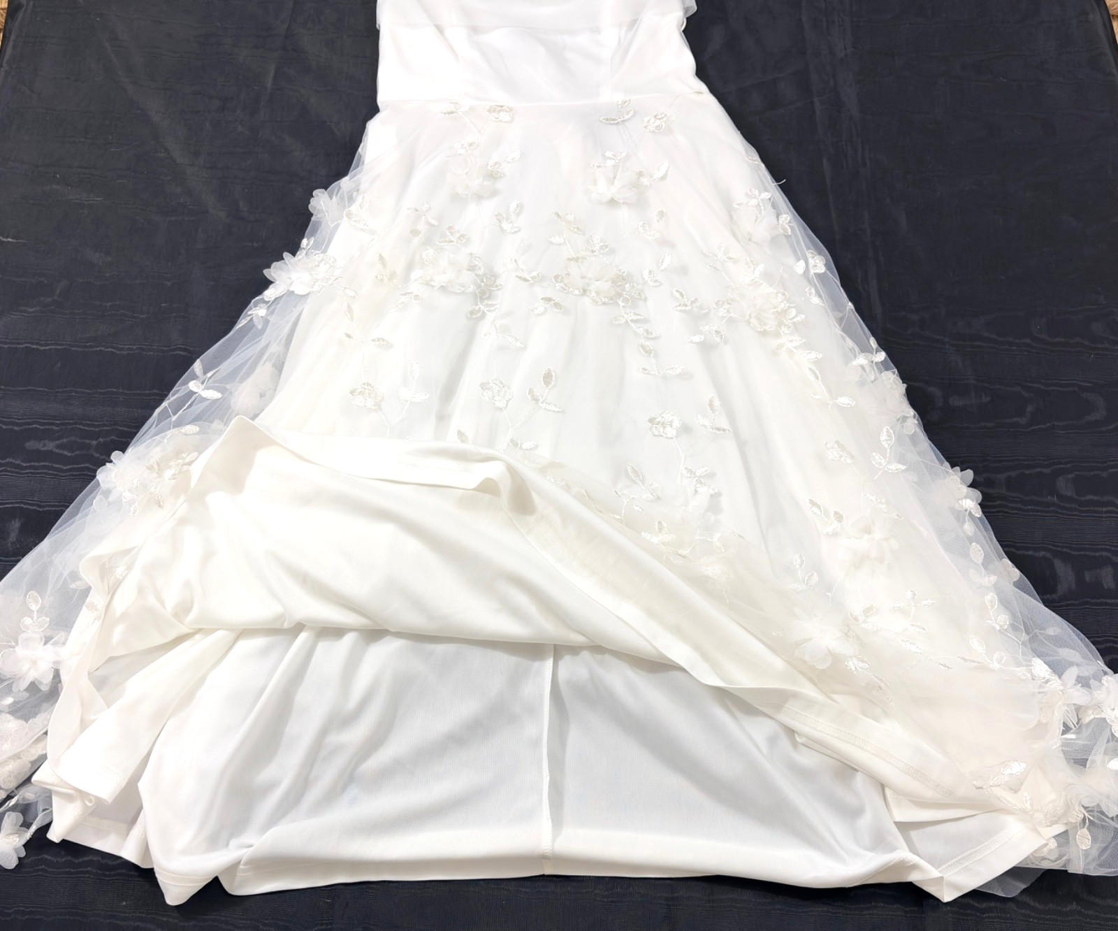 women’s Hello Molly dress size XL white sheer tulle overlay straps lining polyes