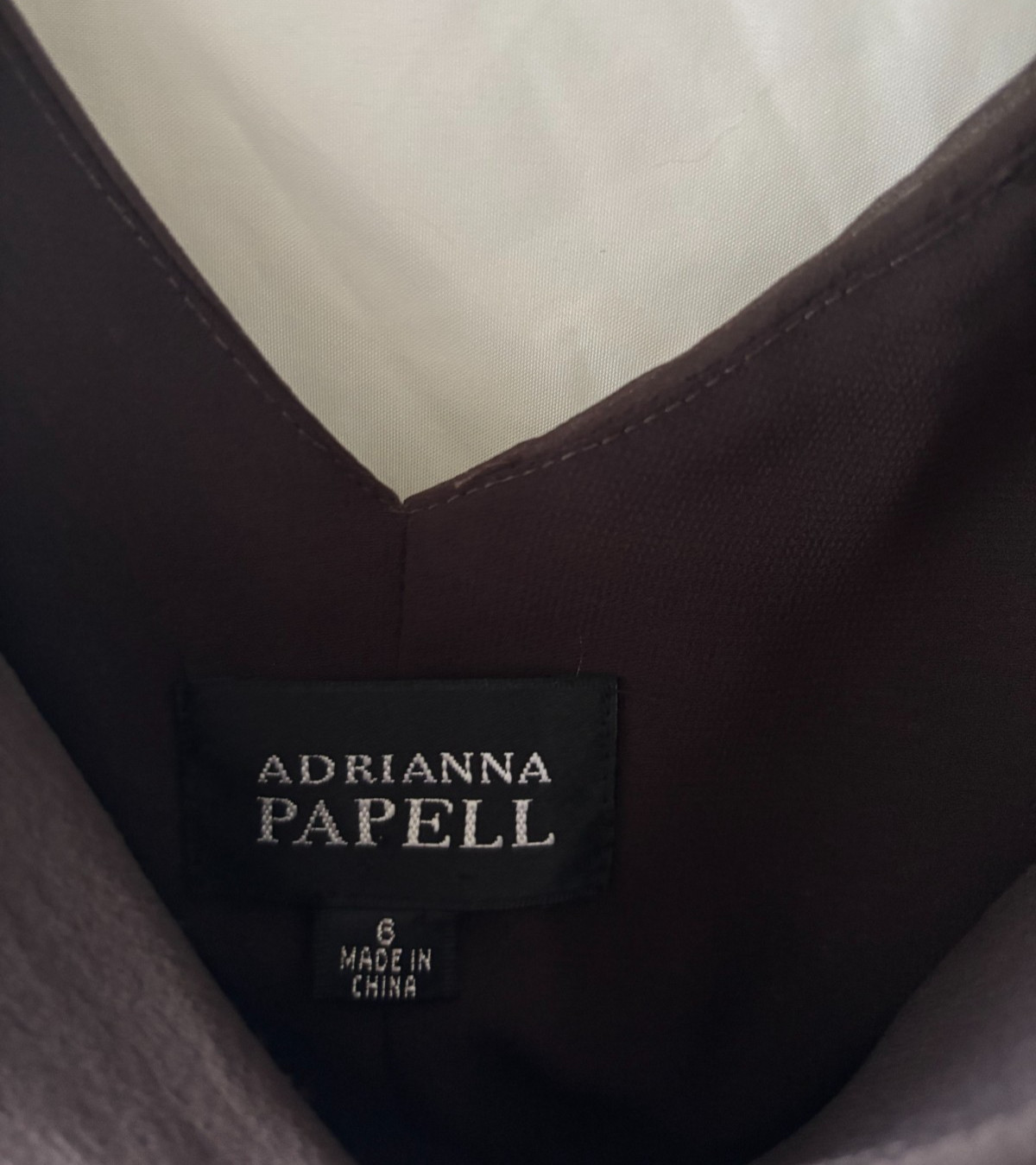 Adrianna Papell Dress Brown Print with Beading Detail Sleeveless Size 6