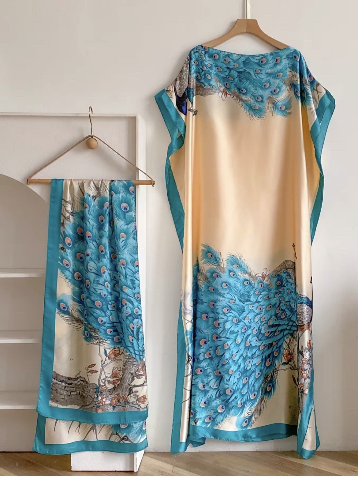 Caftan Dress One Size with Multiple Colors One Size Fits Most Mumu W Scarf Silky