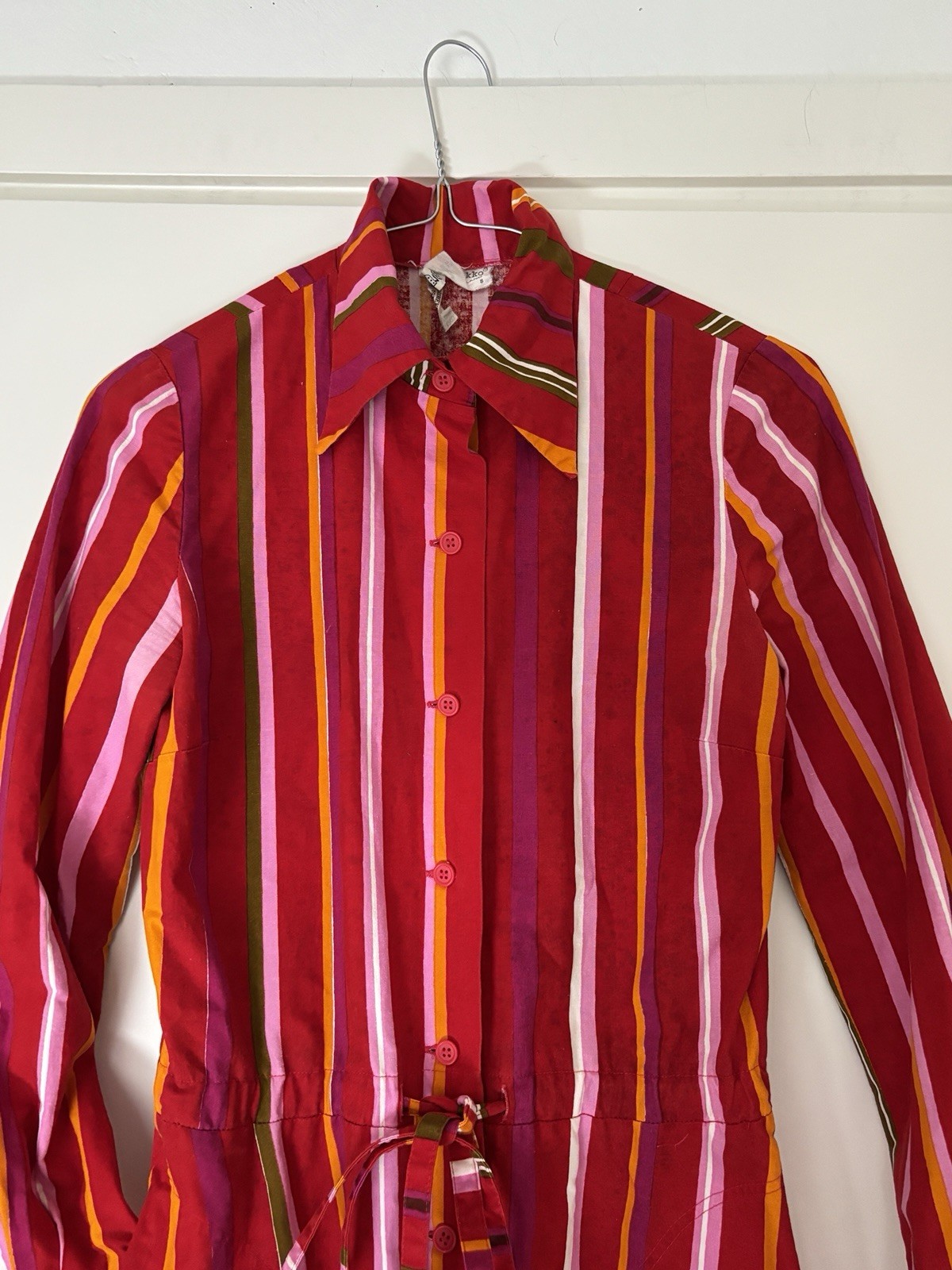 Marimekko Finland 1977 original vintage A-line buttoned dress 70s vintage