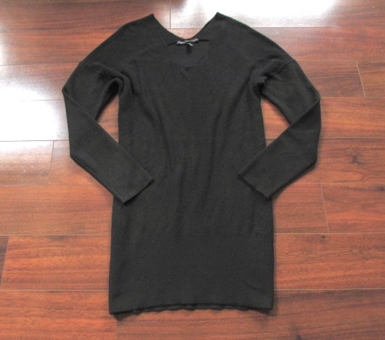 WHITE HOUSE BLACK MARKET ~ Size XL ~ Black Cashmere Blend Sweater Knit Dress a94